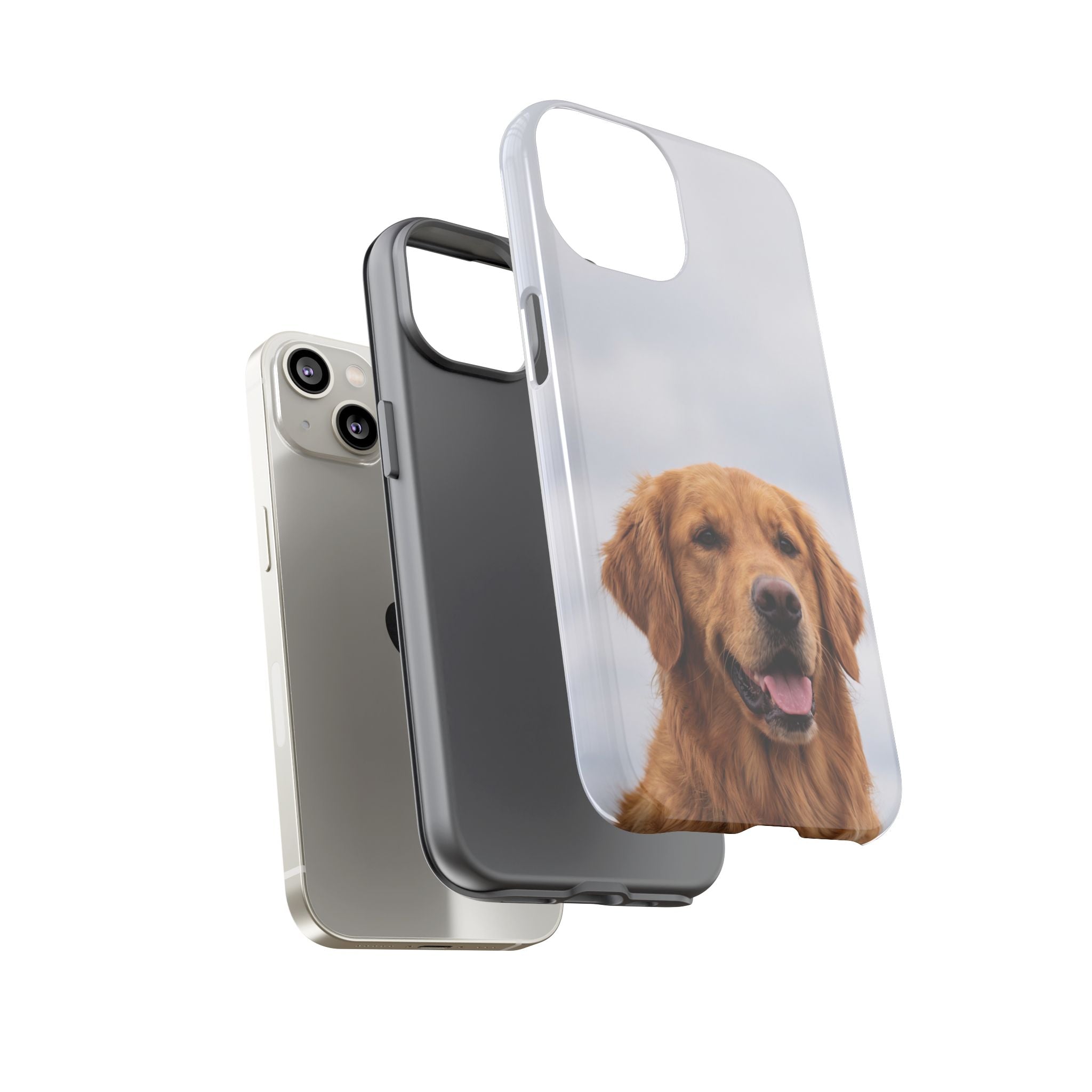 Golden Retriever Portrait Phone Case | Happy Dog Photo on Soft Sky Background | Samsung & iPhone