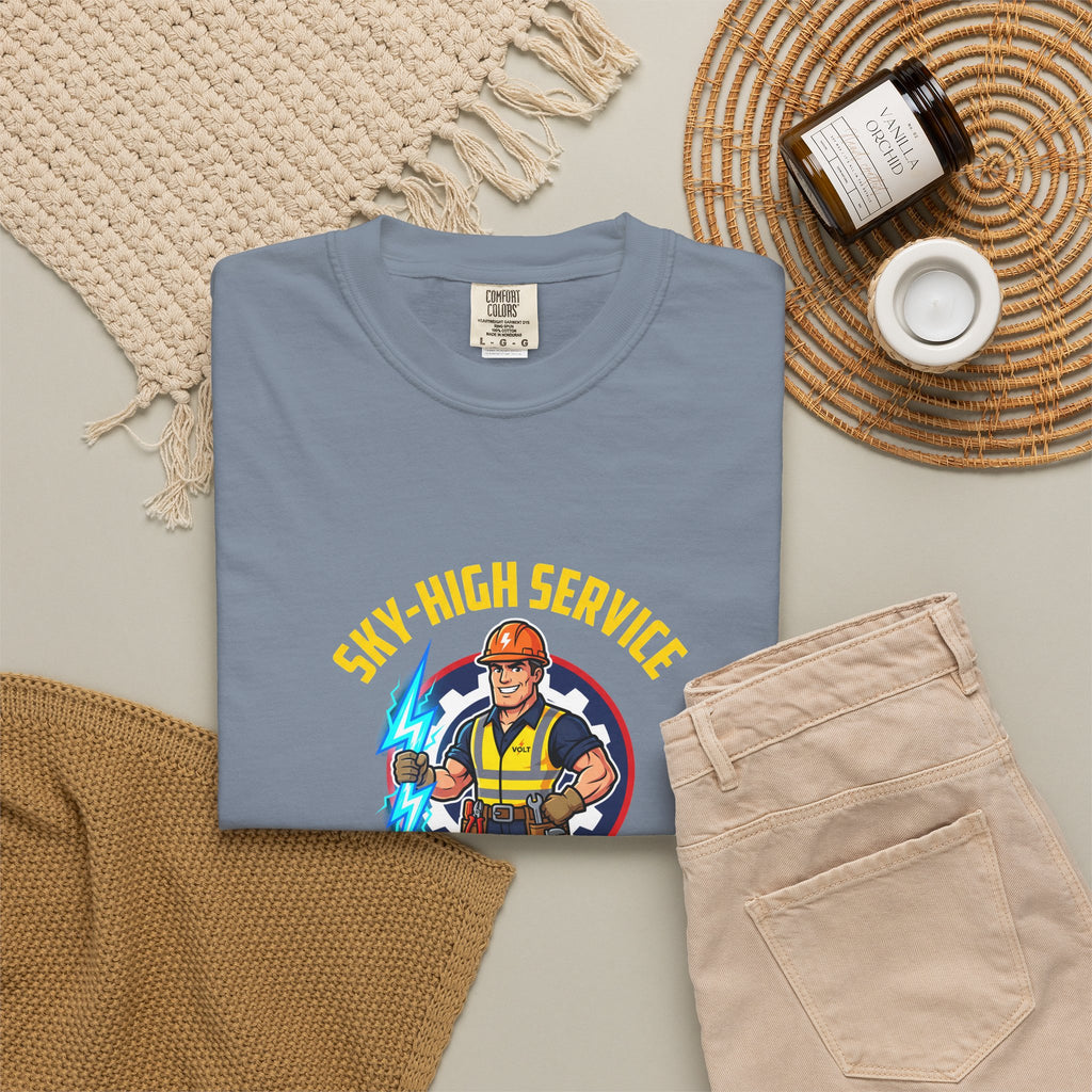 Sky-High Service Grounded Results Electrician T-Shirt