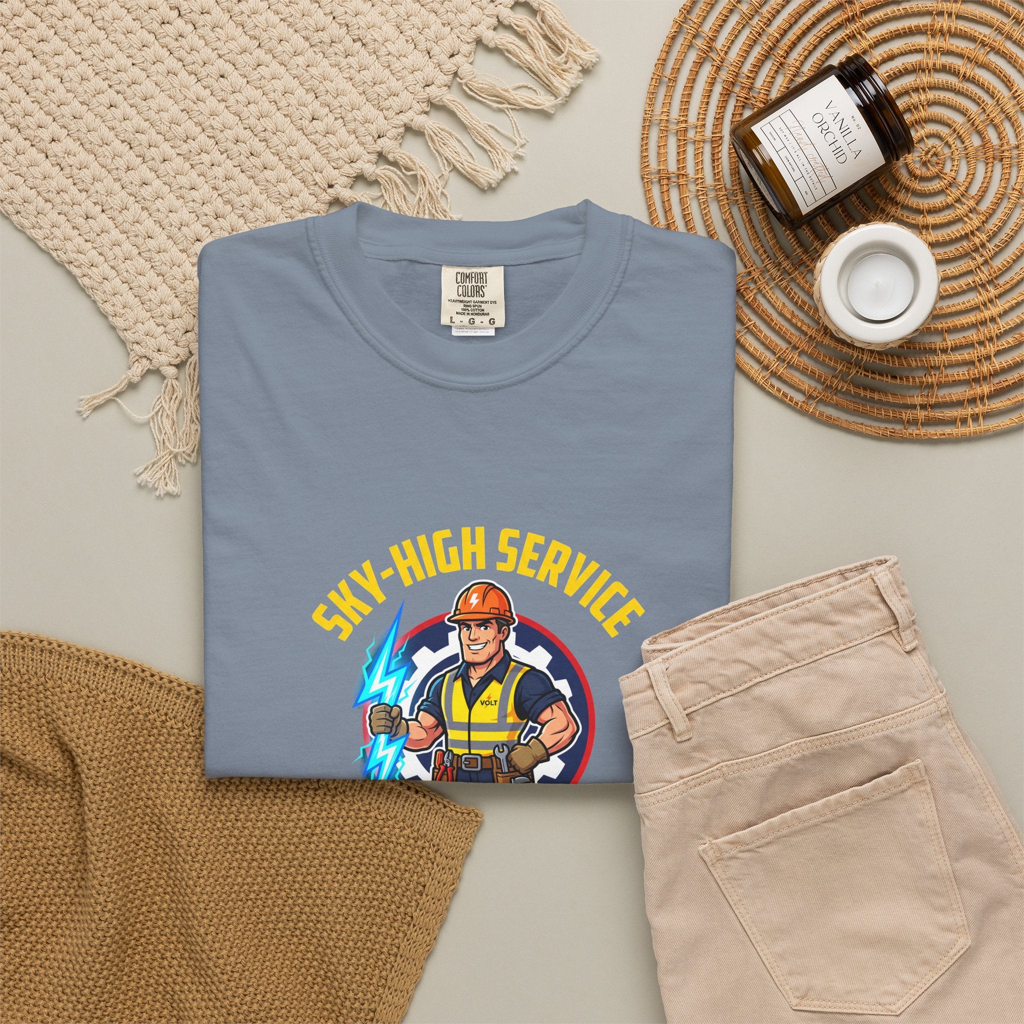 Sky-High Service Grounded Results Electrician T-Shirt