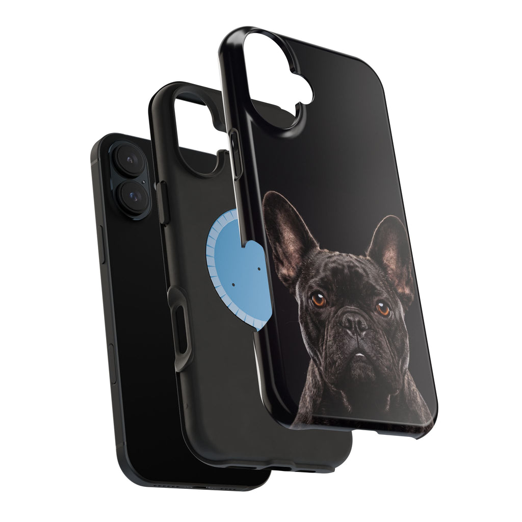Black French Bulldog Phone Case — Impact-Resistant Wireless Charging Cover
