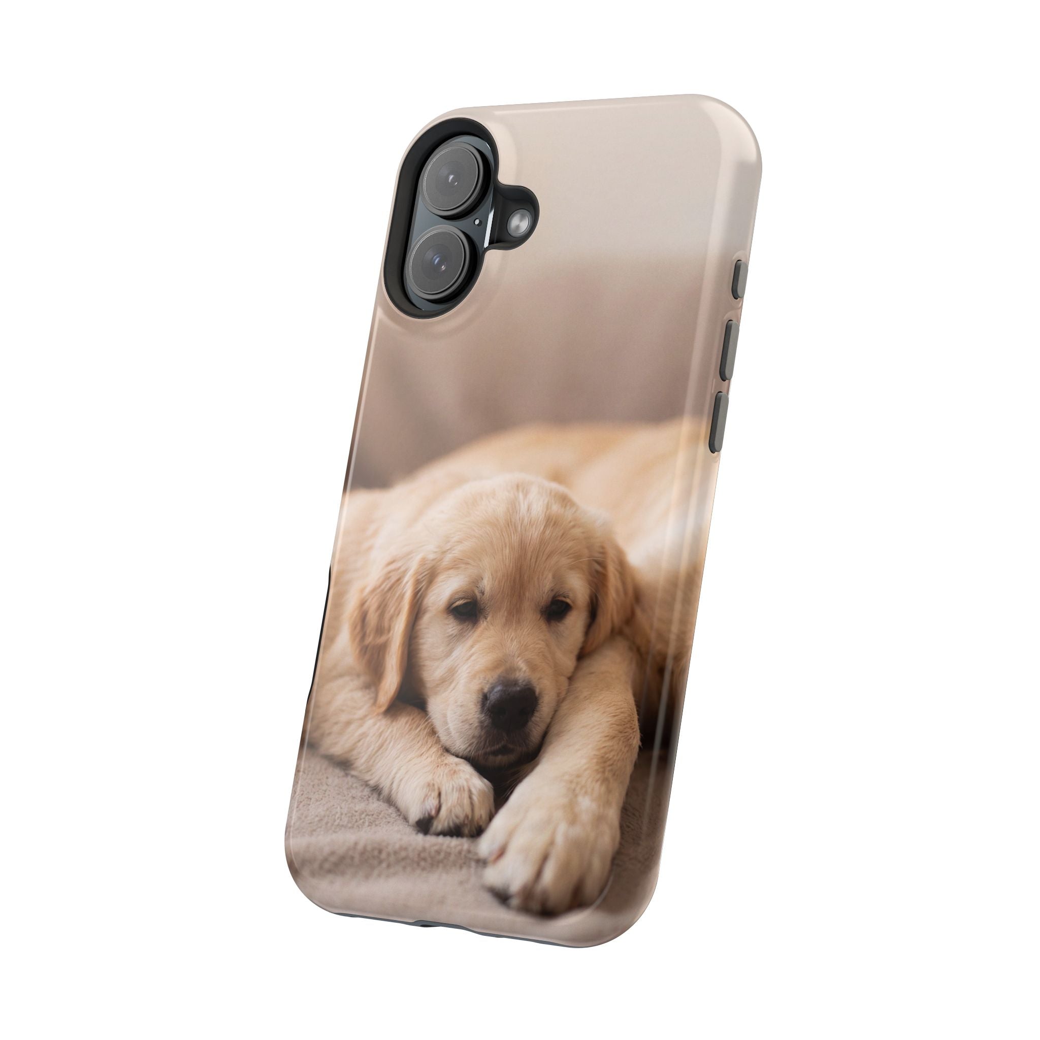Golden Retriever Puppy Phone Case — Impact-Resistant Wireless Charging Cover