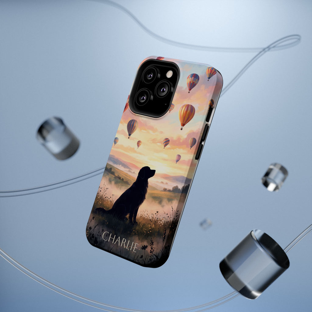 Personalized Golden Retriever Hot Air Balloon Phone Case — Wireless Charging Cover