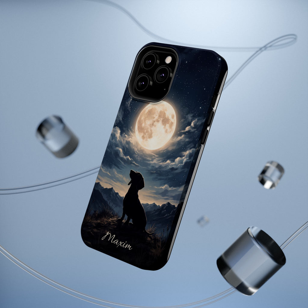 Personalized Dachshund Moonlight Phone Case — Wireless Charging Cover