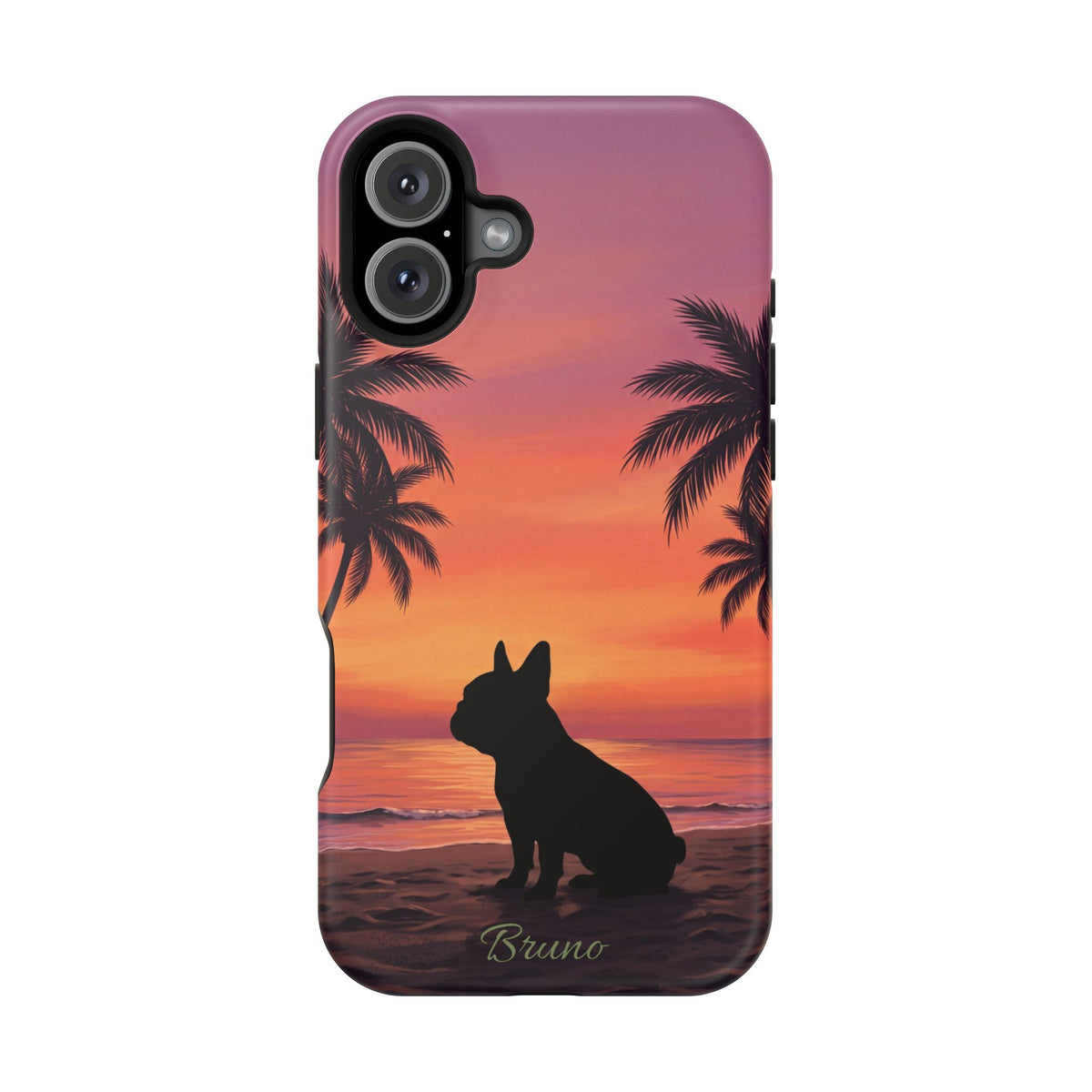 Personalized French Bulldog Tropical Beach Phone Case — Wireless Charging Cover