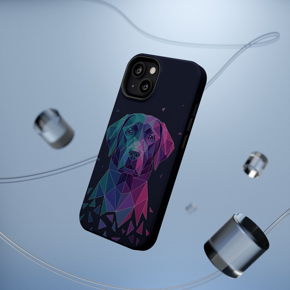 Geometric Labrador Phone Case — Tough Magnetic Case with Wireless Charging