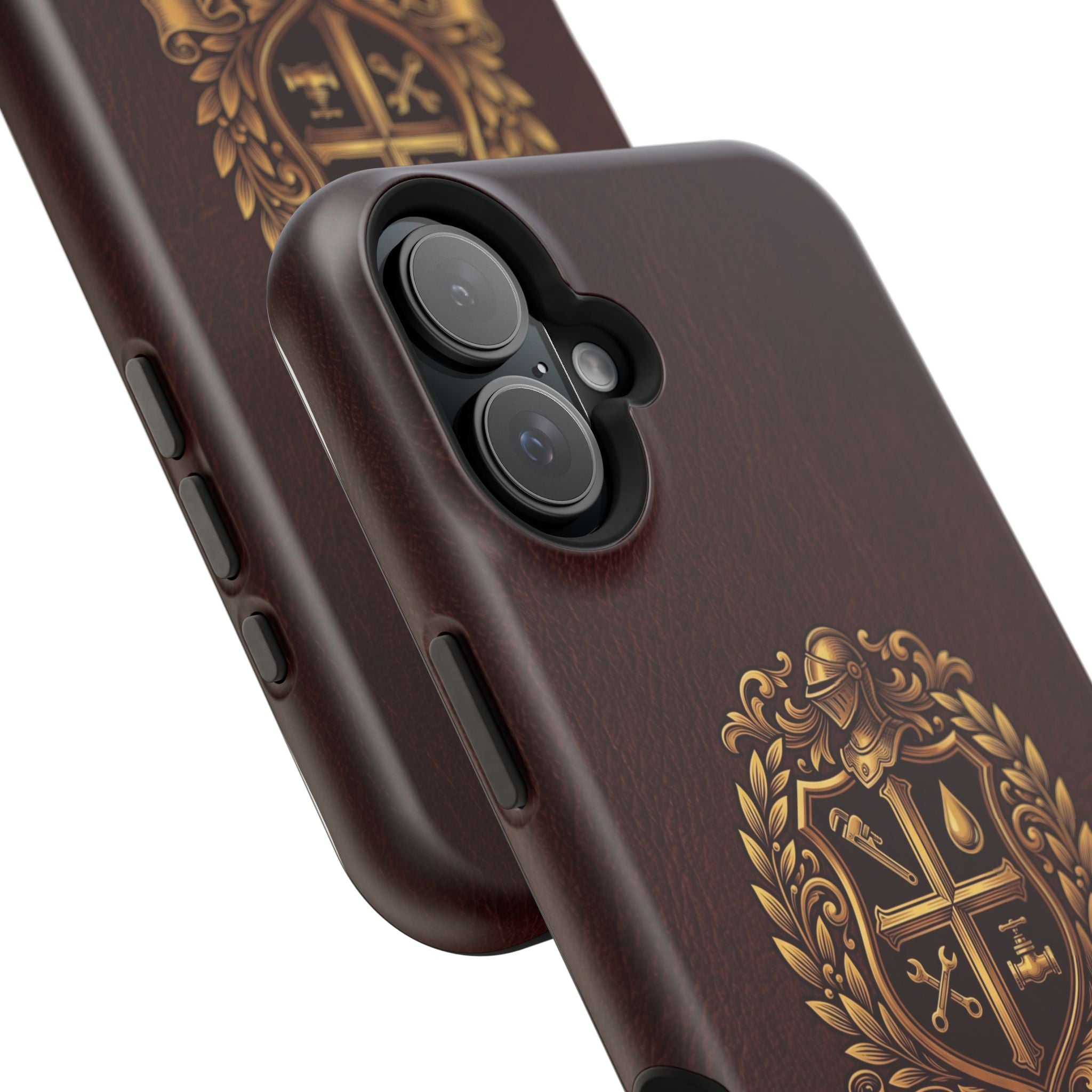 Plumber Crest Phone Case — Heraldic Shield Design Wireless Charging Cover