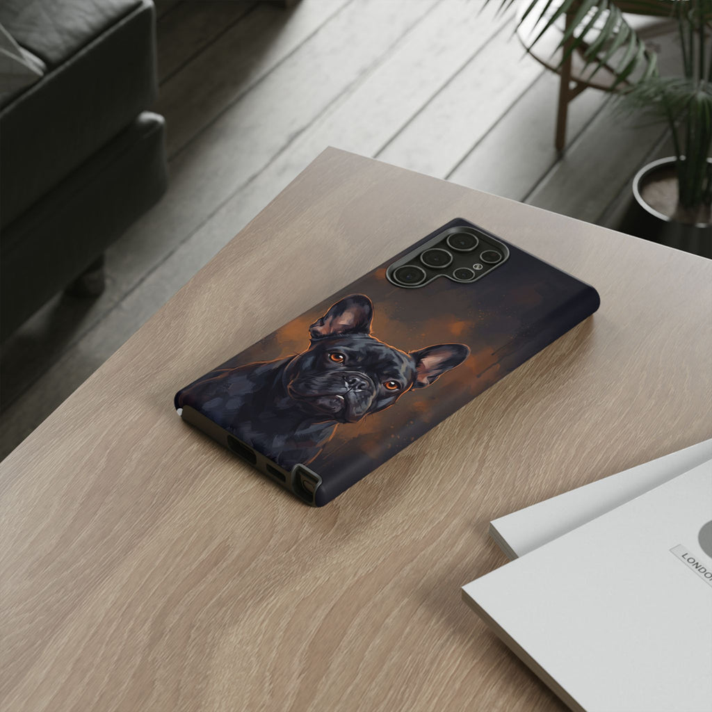 Moody French Bulldog Portrait Phone Case | Dramatic Studio Photography Style | iPhone & Samsung