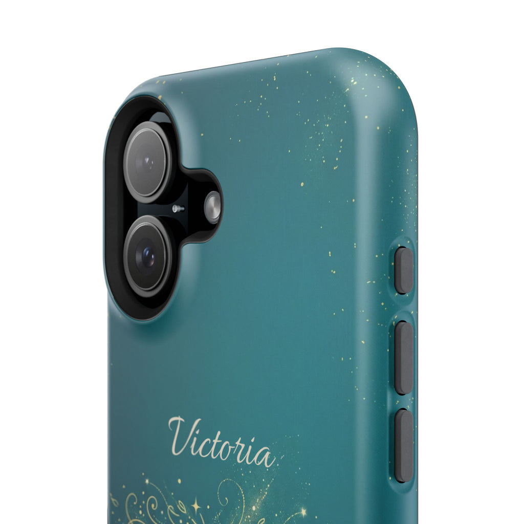 Personalized Teacher Heart Word Art Phone Case — Impact-Resistant Wireless Charging Cover