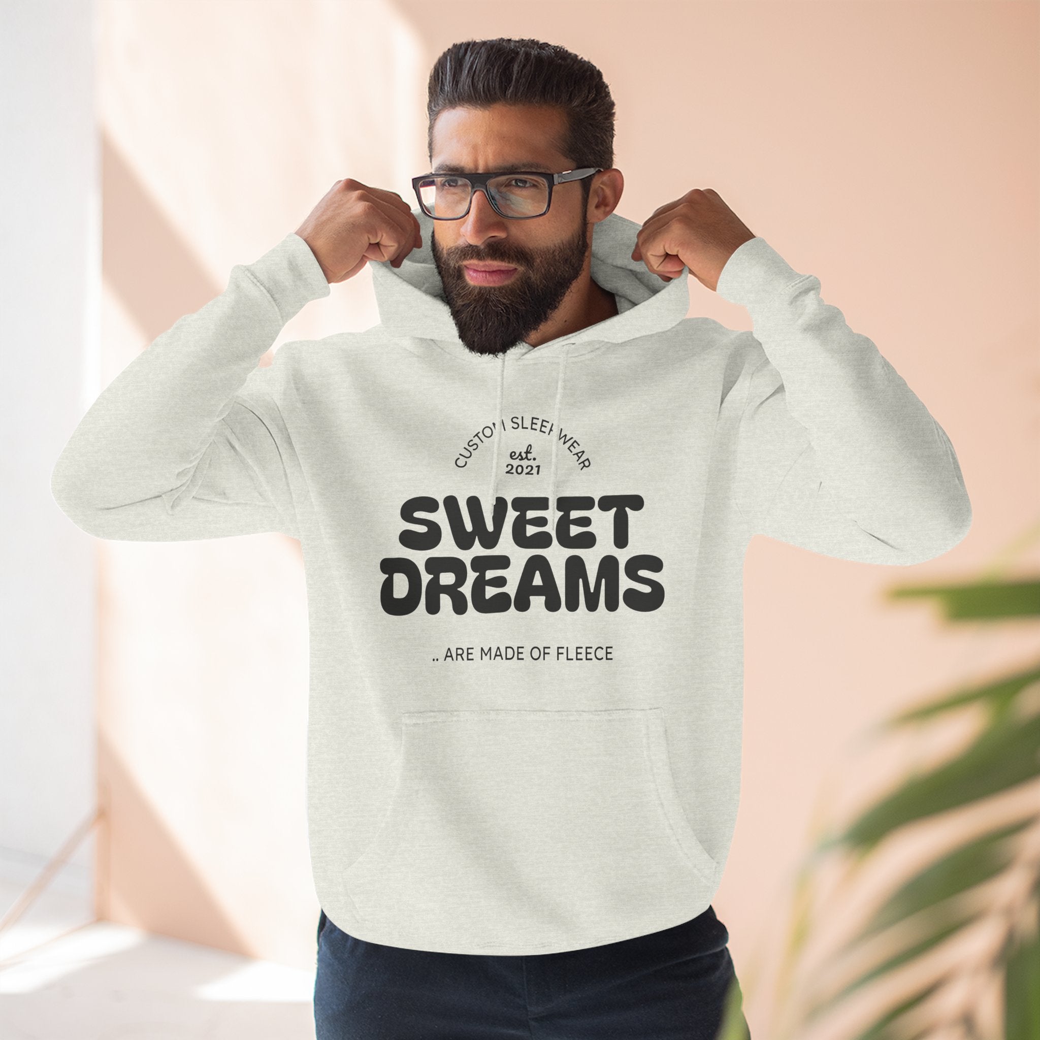 Sweet Dreams Hoodie — Cozy Fleece Pullover with Retro Script