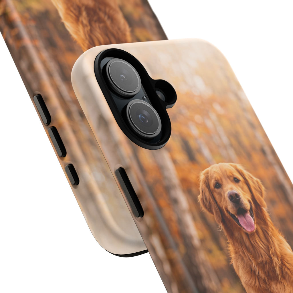 Golden Retriever Autumn Forest Phone Case | Happy Dog in Fall Foliage | Samsung & iPhone
