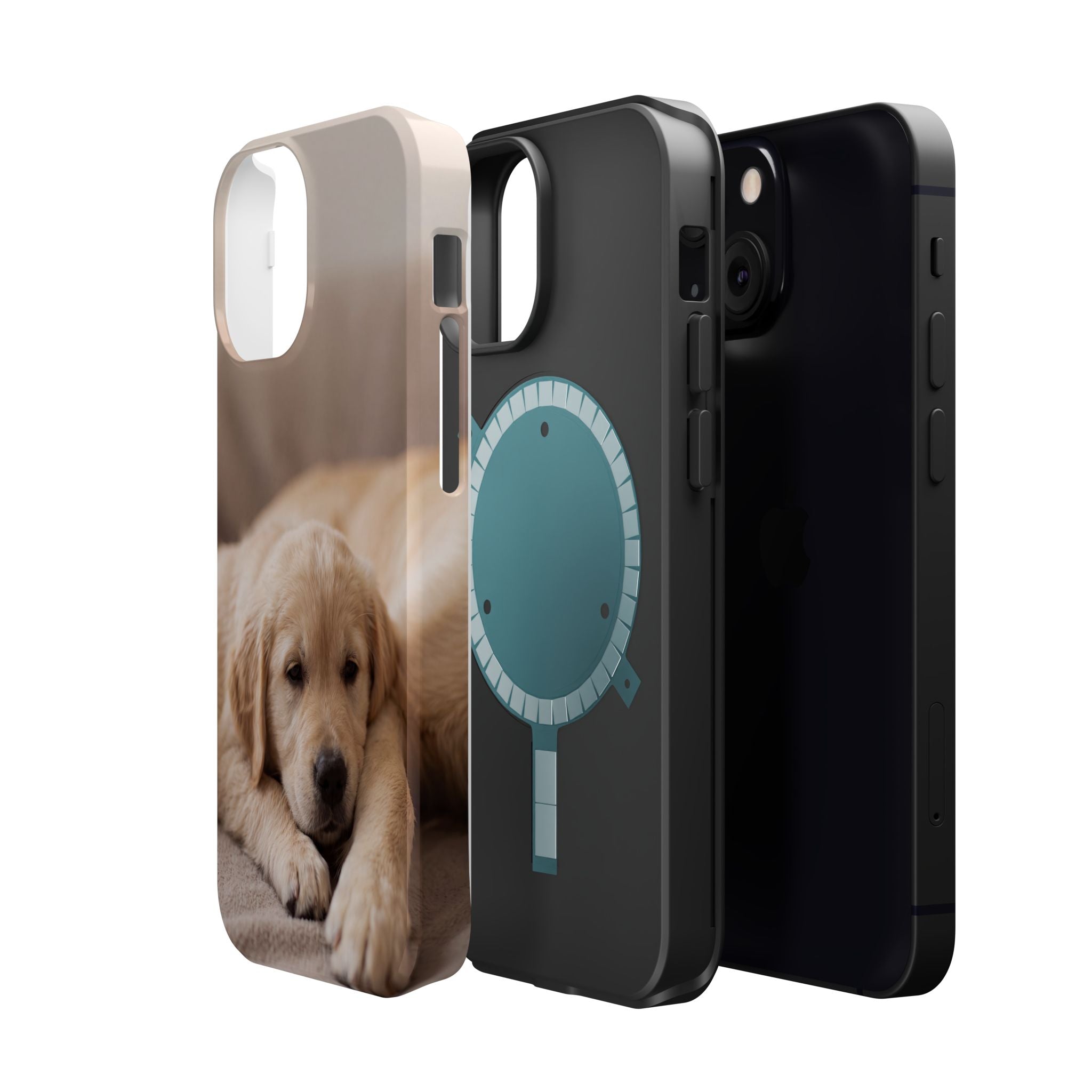 Golden Retriever Puppy Phone Case — Impact-Resistant Wireless Charging Cover