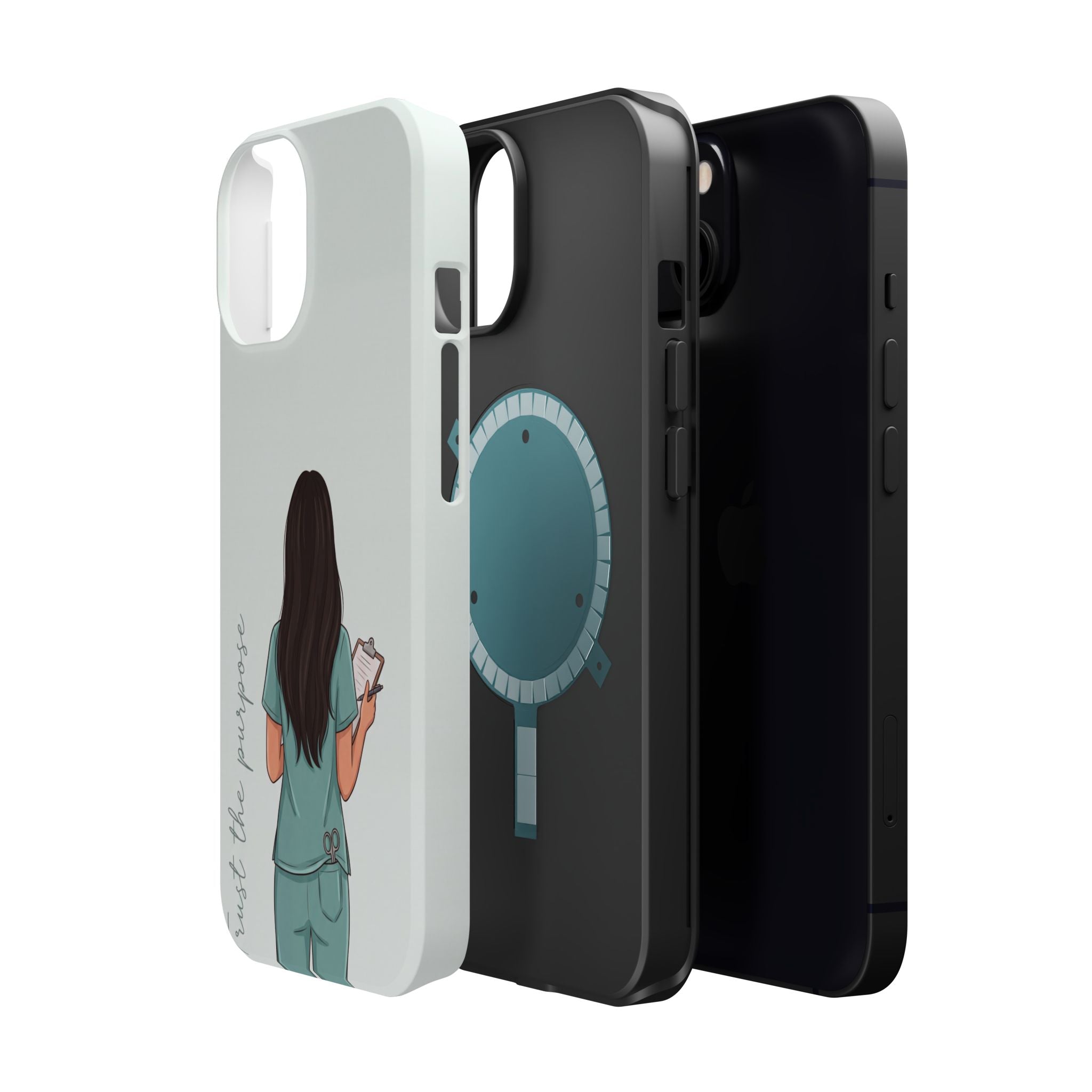 Nurse Illustration Phone Case — Impact-Resistant Wireless Charging Cover