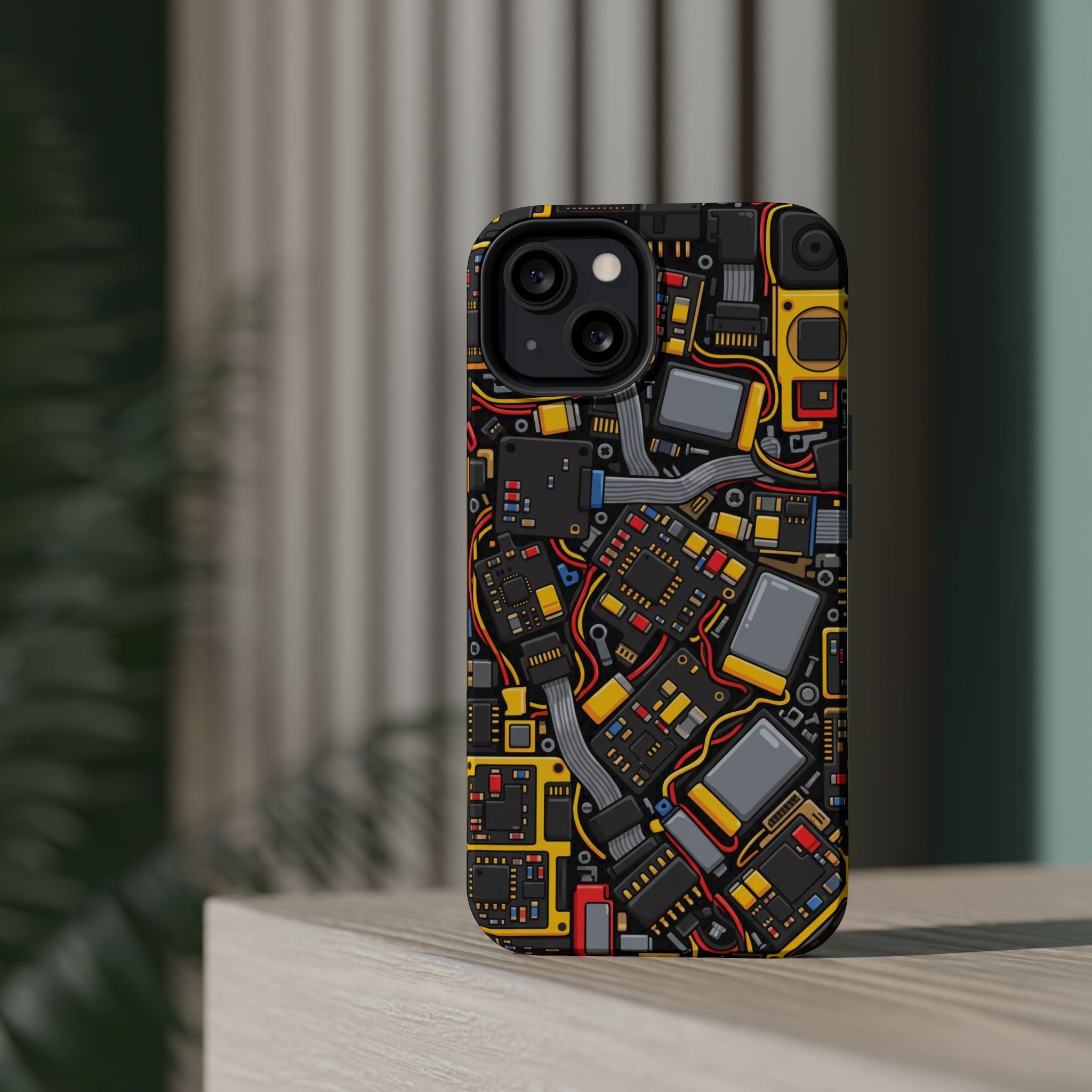 Voltage Board Phone Case — Yellow Circuit Wireless Charging Cover