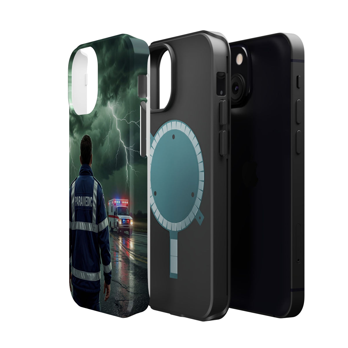 Paramedic Green Storm Phone Case — Magnetic Wireless Charging Cover