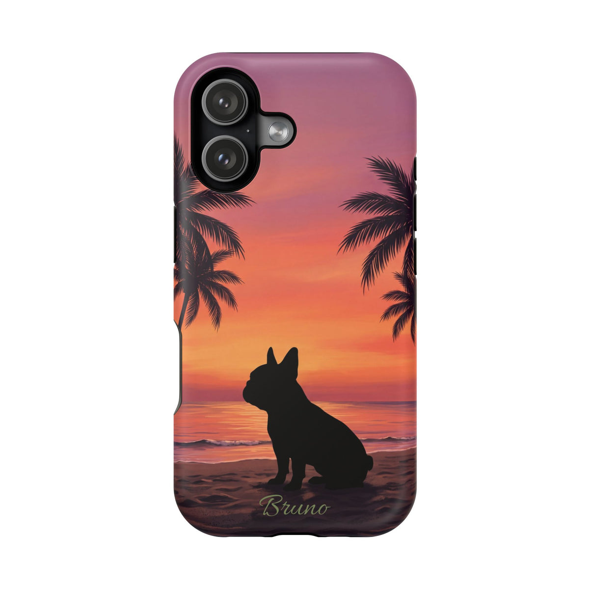 Personalized French Bulldog Tropical Beach Phone Case — Wireless Charging Cover