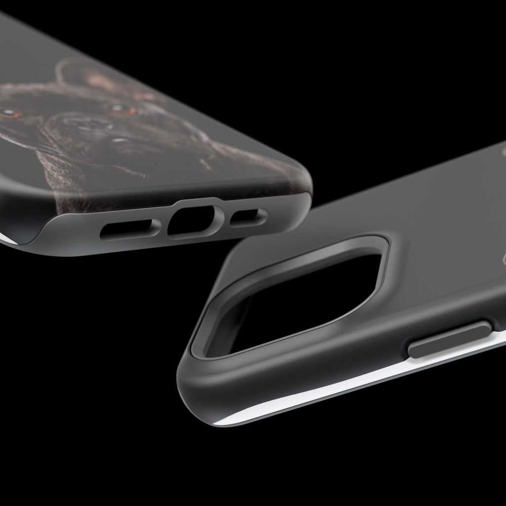 Black French Bulldog Phone Case — Impact-Resistant Wireless Charging Cover