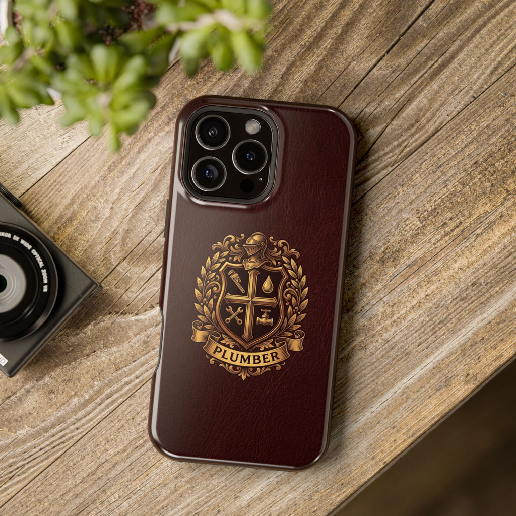Plumber Crest Phone Case — Heraldic Shield Design Wireless Charging Cover