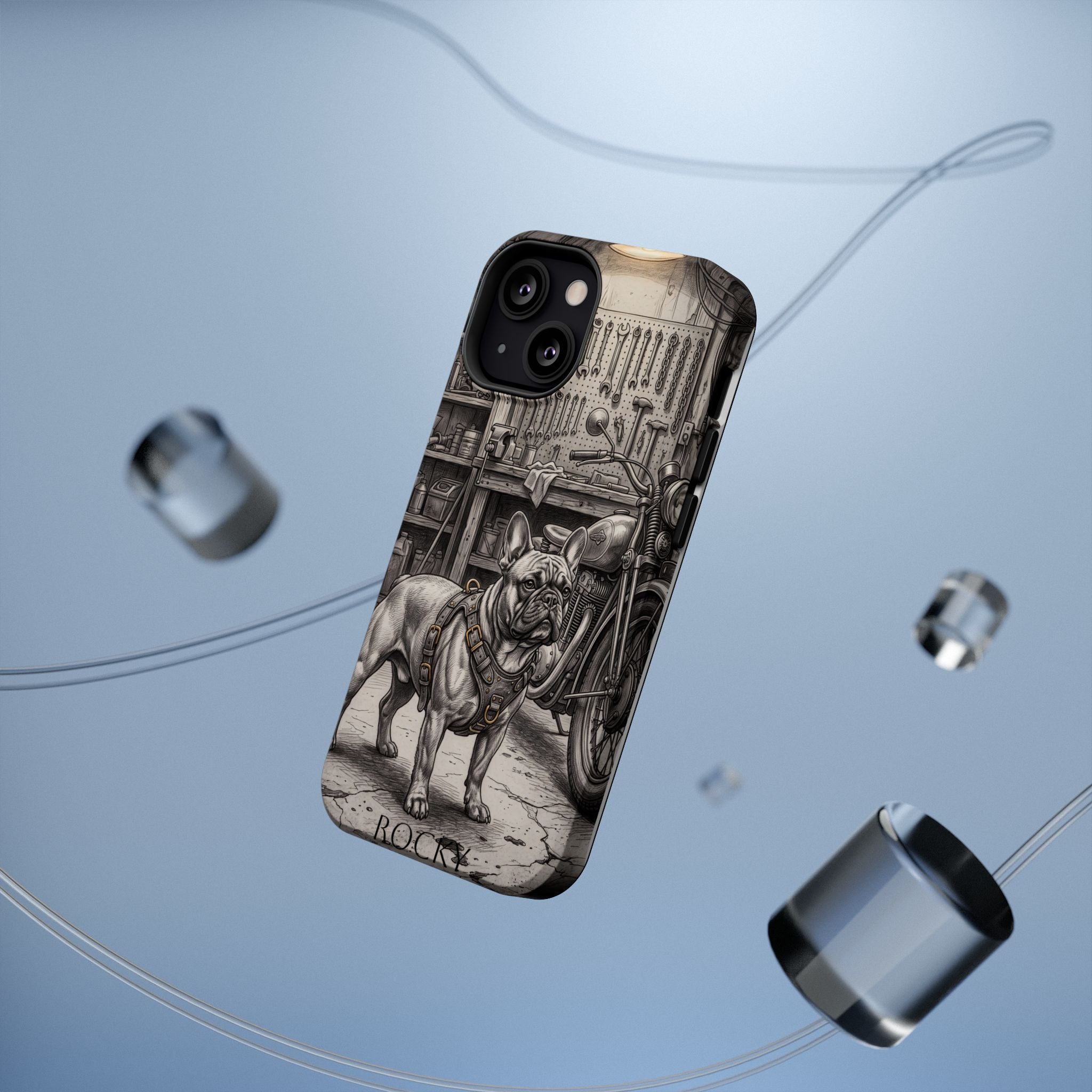 Personalized French Bulldog Vintage Street Phone Case — Wireless Charging Cover