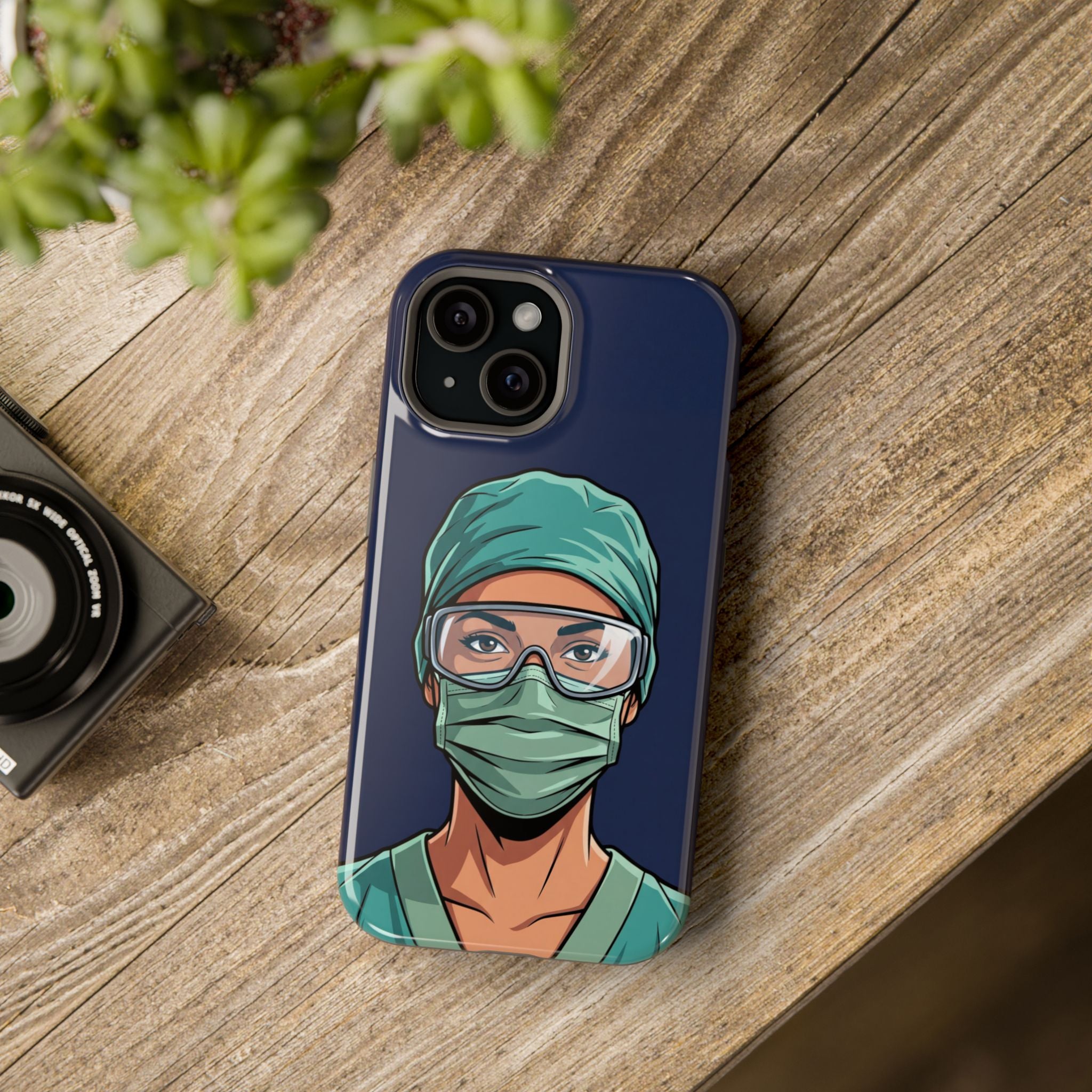 Bold Nurse Portrait Phone Case — Magnetic Wireless Charging Cover