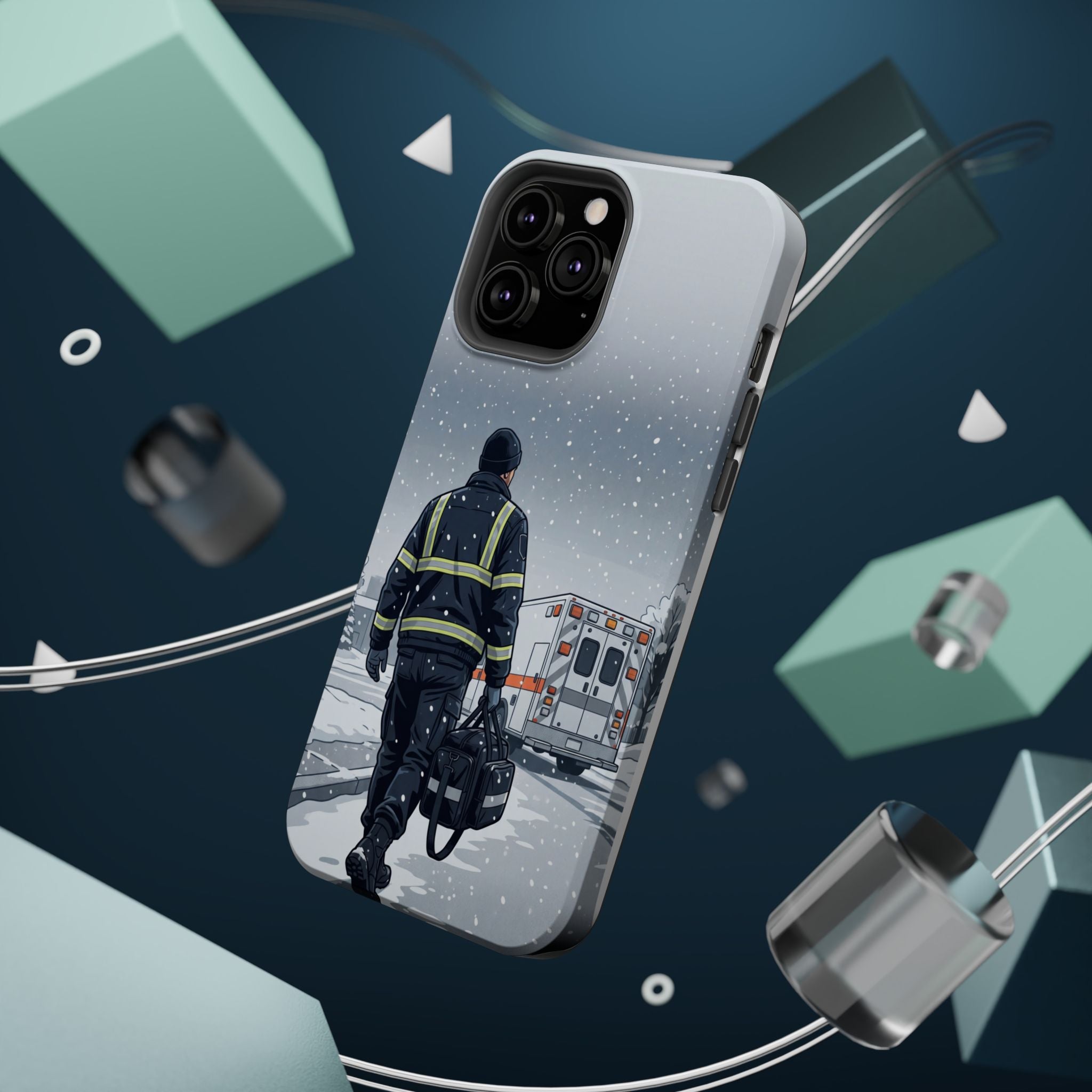 Bold Paramedic/EMT Portrait Phone Case — Magnetic Wireless Charging Cover