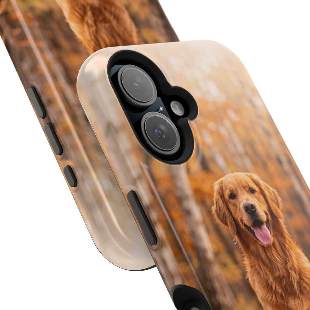 Autumn Golden Retriever Phone Case — Impact-Resistant Wireless Charging Cover