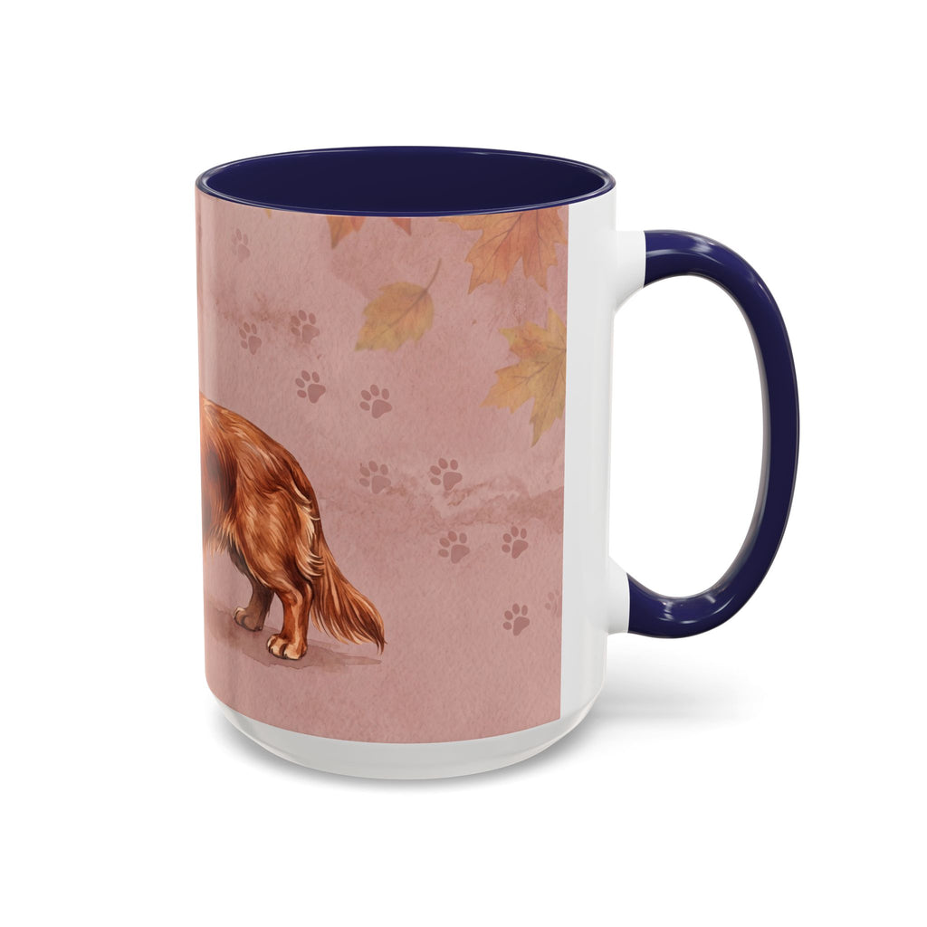 Dachshund Lover Mug | Long-Haired Wiener Dog with Plaid Bandana, Dusty Rose Watercolor Dog Gift