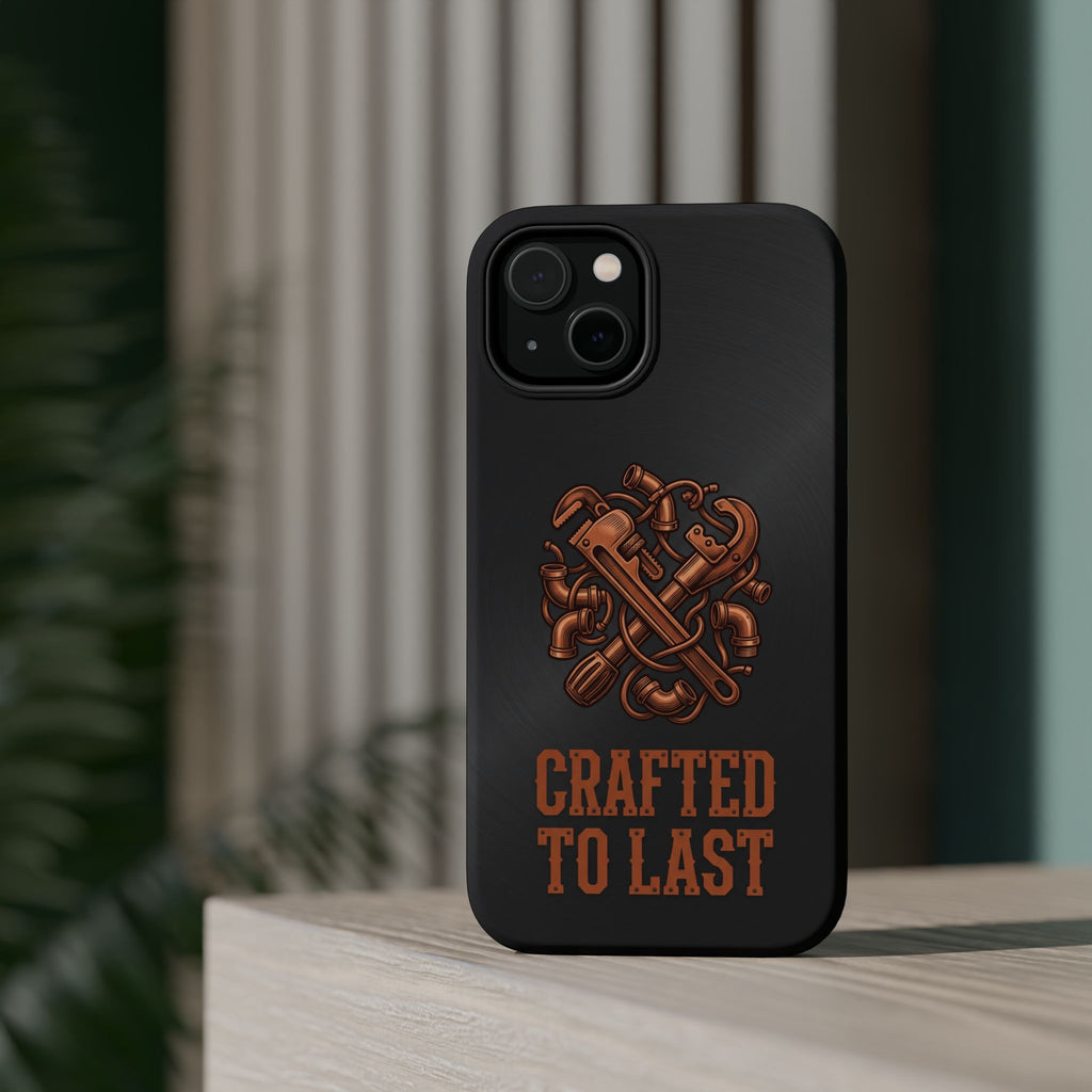 Crafted to Last Phone Case — Crossed Wrenches Wireless Charging Cover