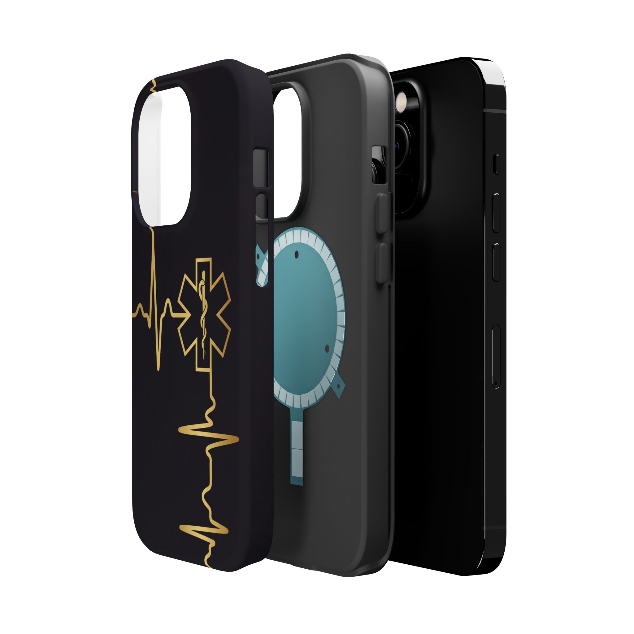 Paramedic/EMT Heartbeat Line Phone Case — Magnetic Wireless Charging Cover