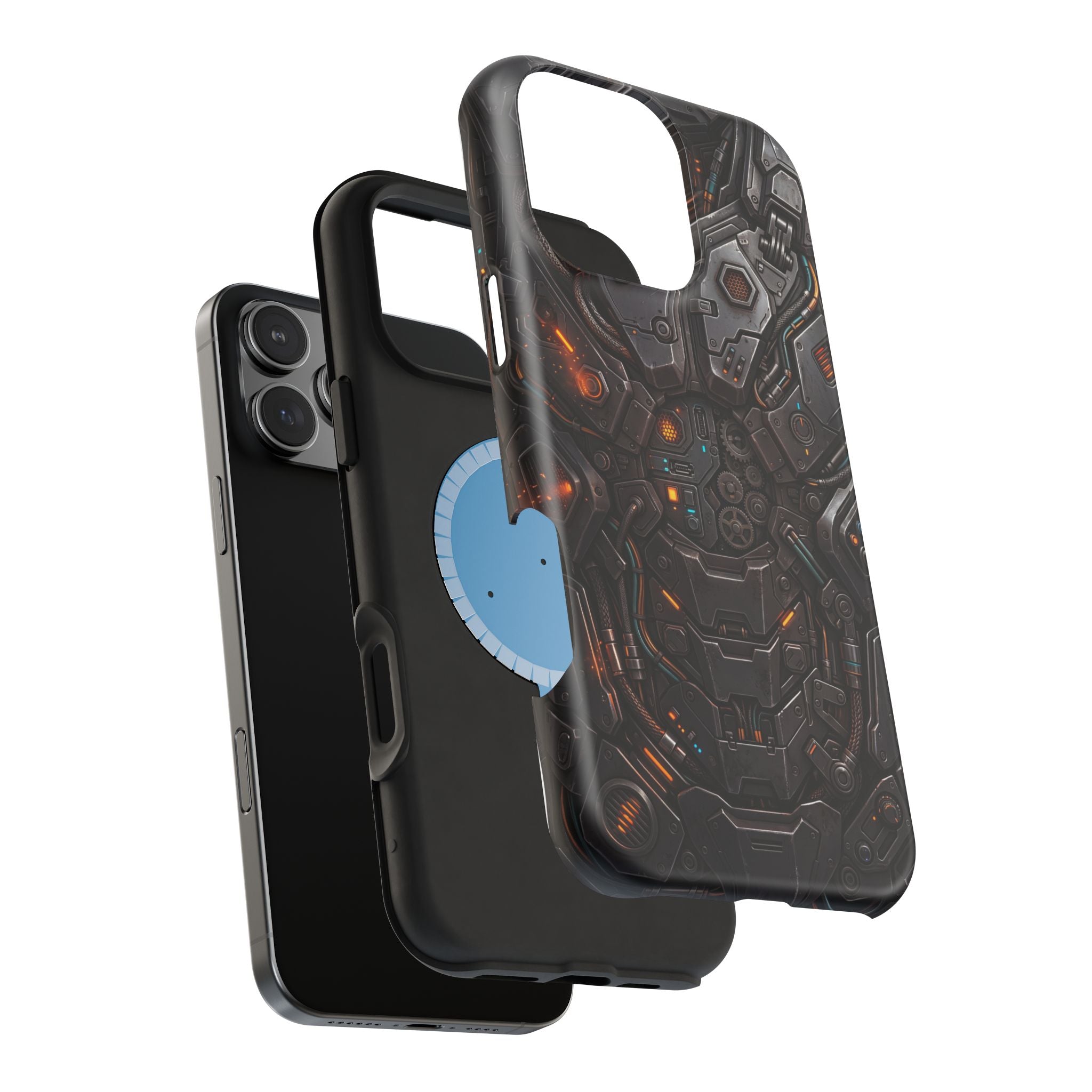 Mech Armor Phone Case — Industrial Circuit Wireless Charging Cover
