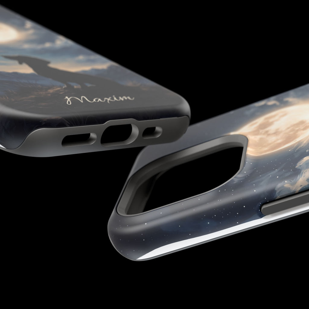 Personalized Dachshund Moonlight Phone Case — Wireless Charging Cover