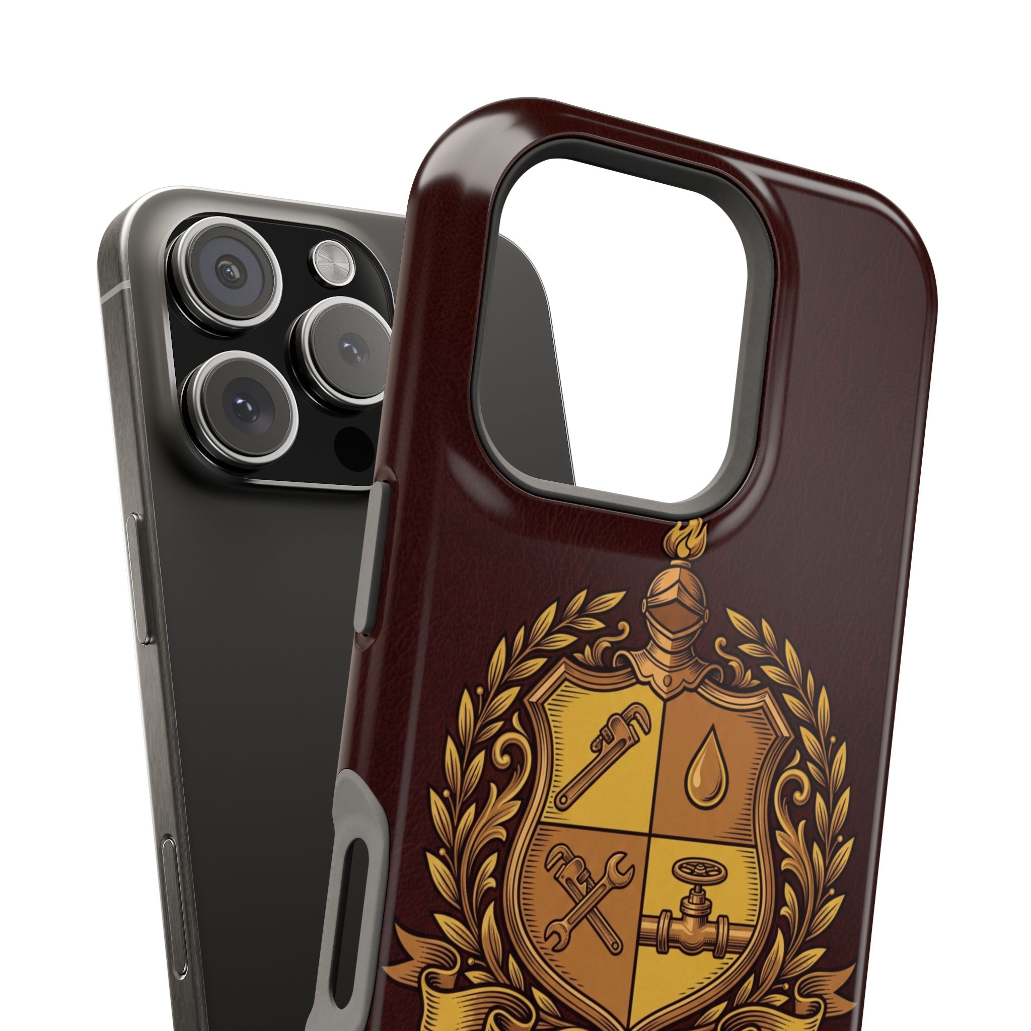 Plumber Crest Phone Case — Heraldic Shield Wireless Charging Cover