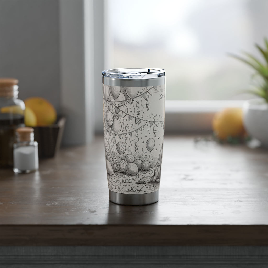 Golden Retriever Tumbler Personalized – 20 oz Stainless Steel Travel Mug with Custom Name, Birthday Celebration Design