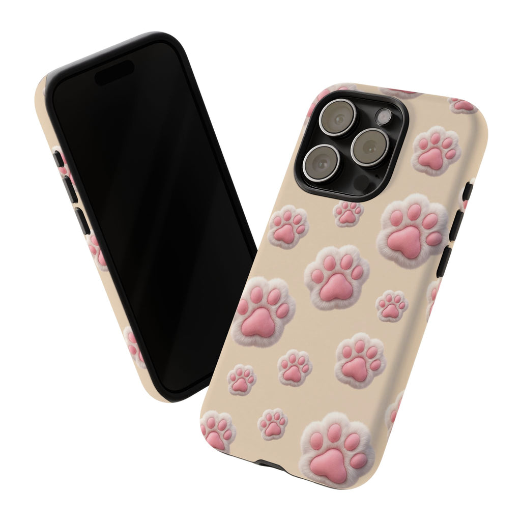 Golden Retriever Paw Print Phone Case | Cute Pink Paw Pattern for Dog Lovers | iPhone & Samsung