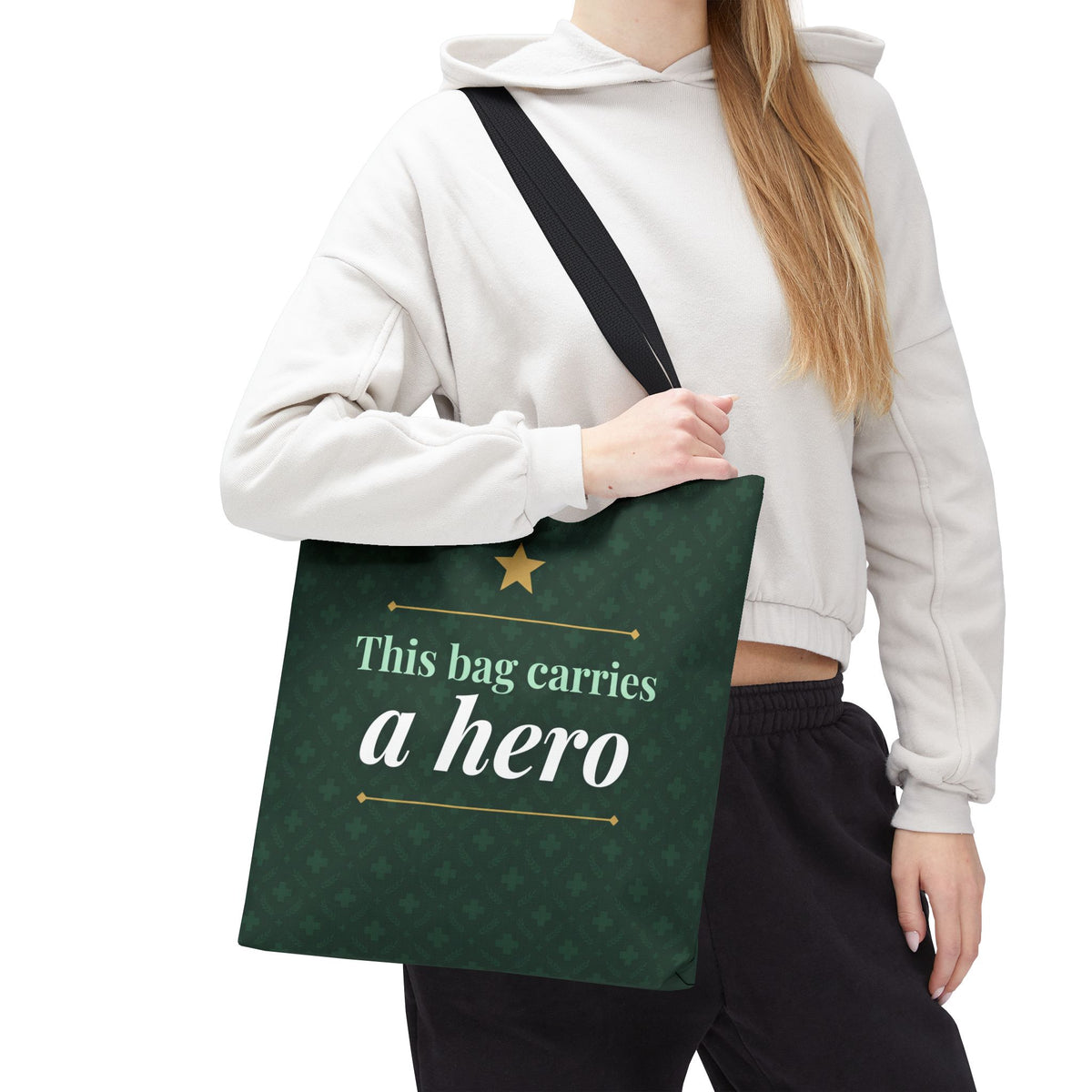 This Bag Carries a Hero Tote | Nurse Gift Tote Bag | Essential Worker Appreciation Gift | Premium Polyester Carry-All