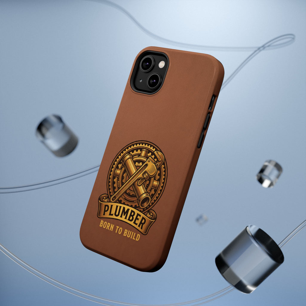 Plumber Born to Build Phone Case — Badge Wireless Charging Cover
