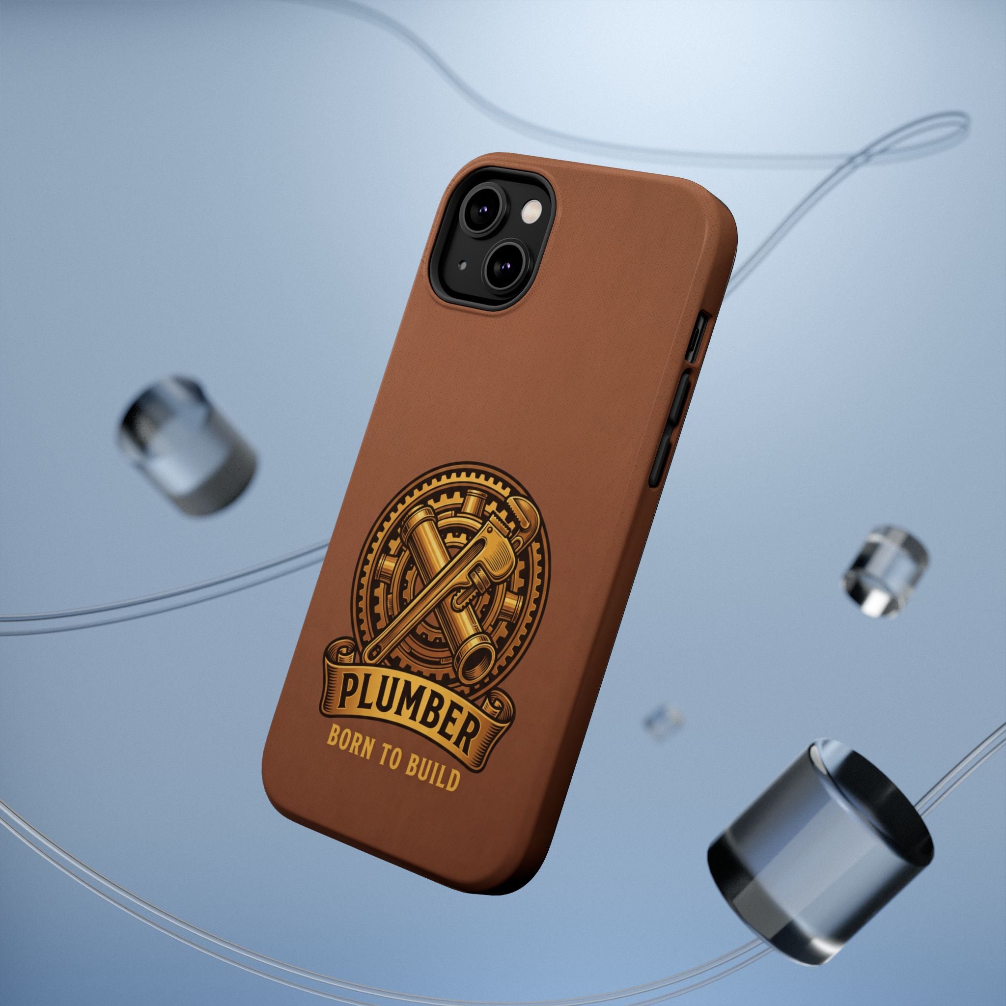 Plumber Born to Build Phone Case — Badge Wireless Charging Cover