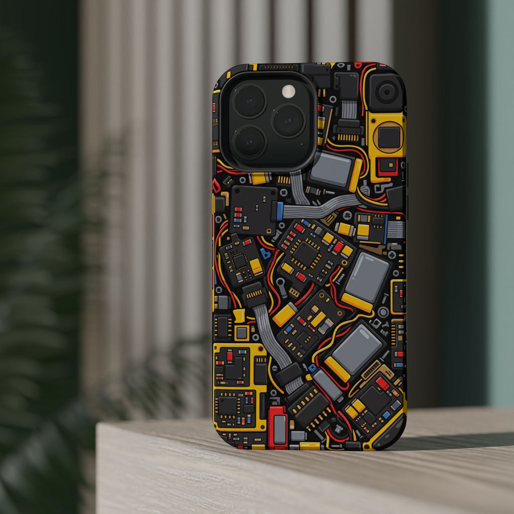 Voltage Board Phone Case — Yellow Circuit Wireless Charging Cover