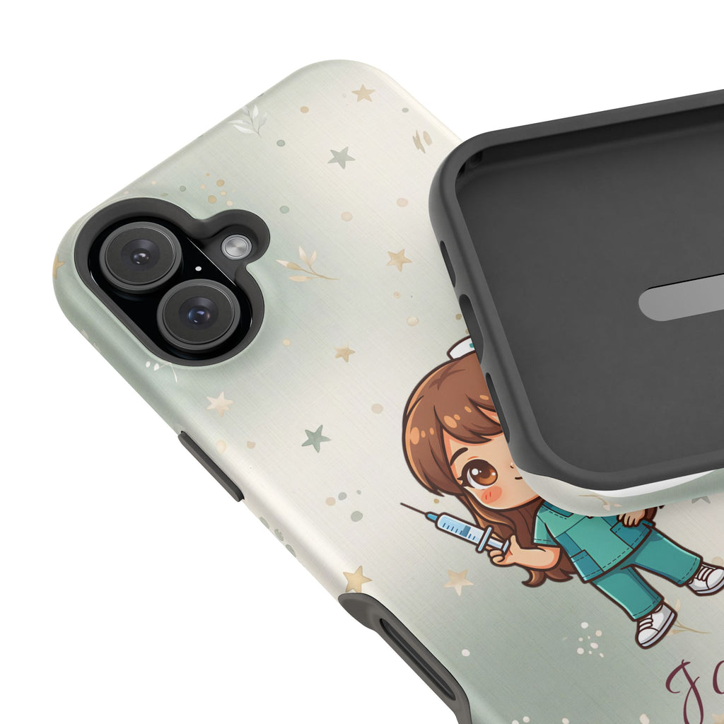 Personalized Nurse with Syringe Phone Case — Wireless Charging Cover