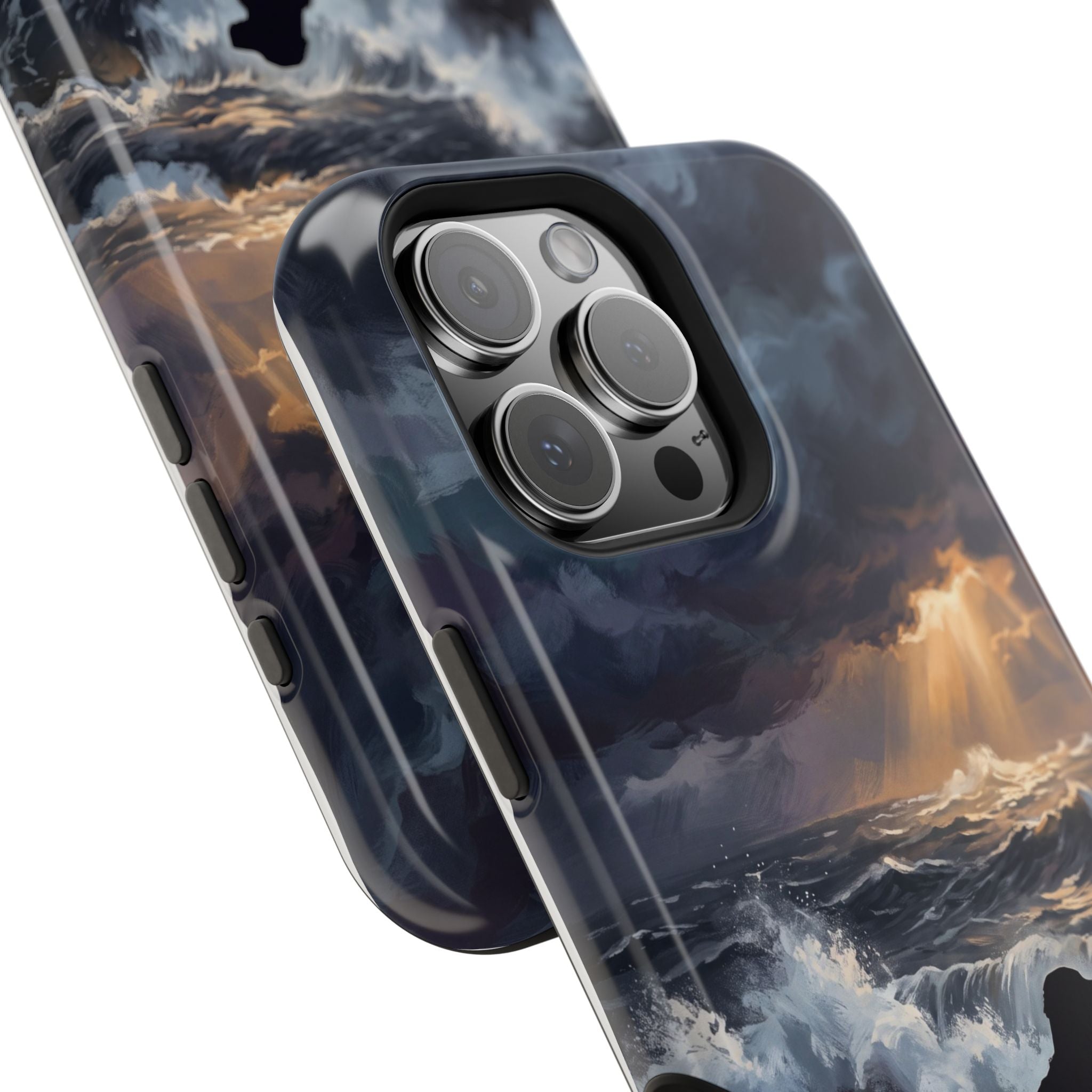 Personalized Golden Retriever Stormy Sea Phone Case — Wireless Charging Cover