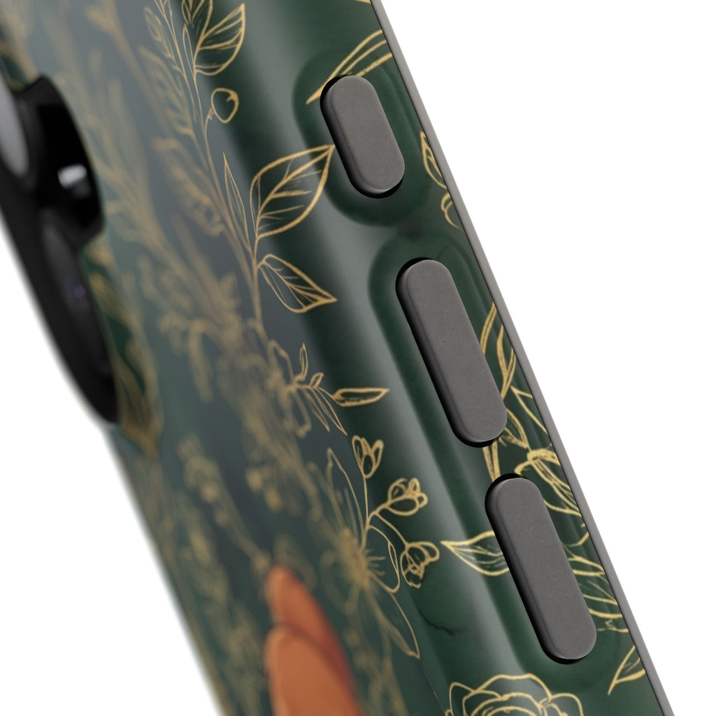 Personalized Nurse Botanical Phone Case — Impact-Resistant Wireless Charging Cover