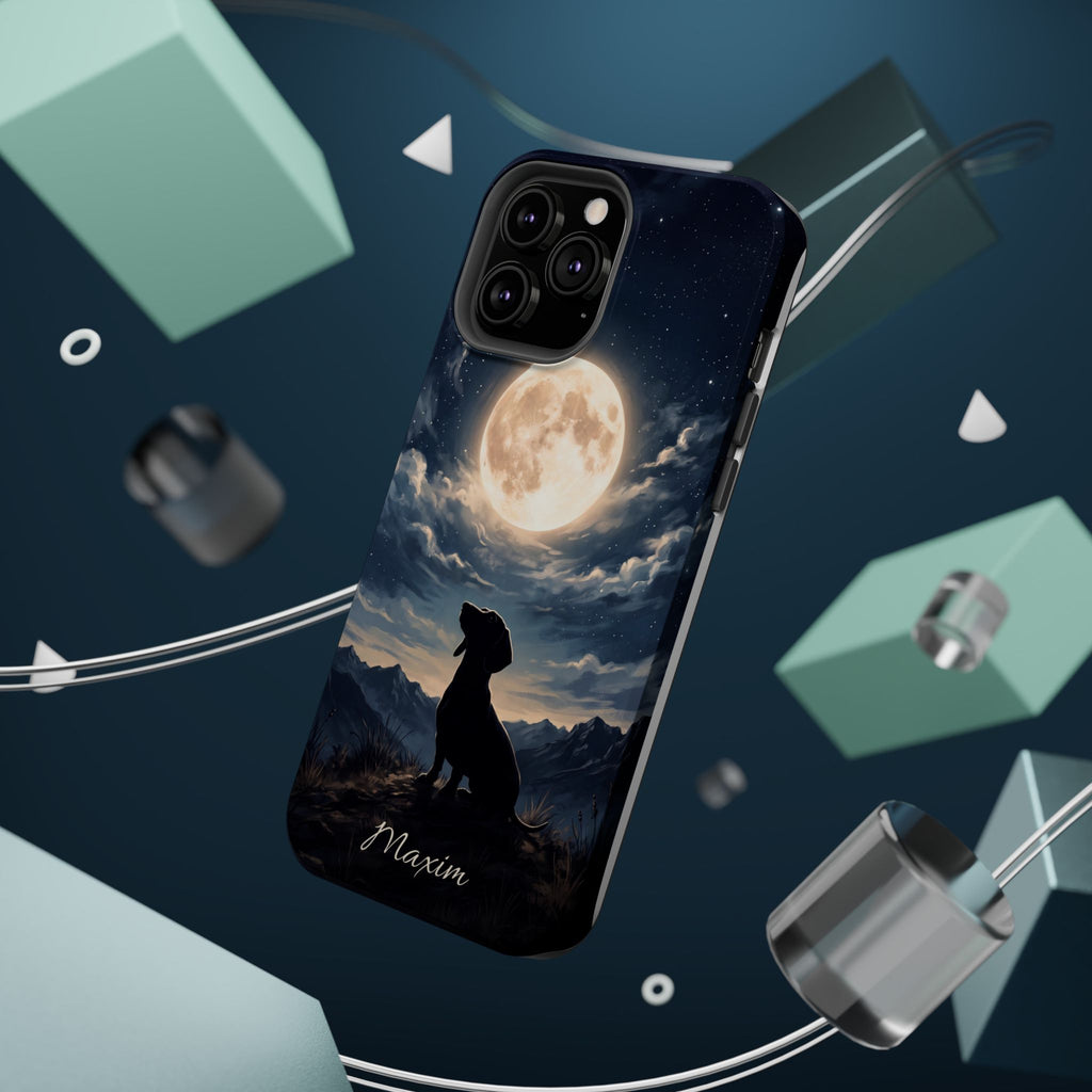 Personalized Dachshund Moonlight Phone Case — Wireless Charging Cover
