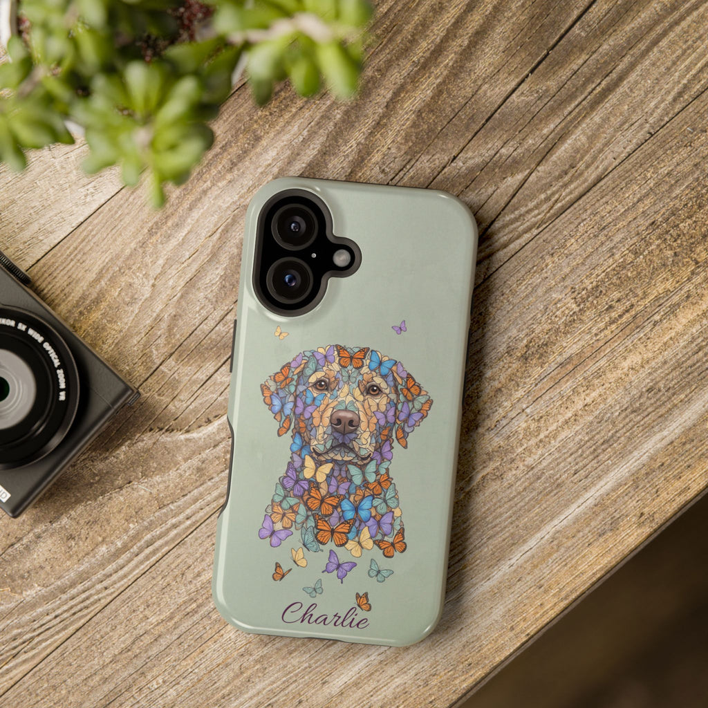 Personalized Butterfly Labrador Phone Case — Tough Magnetic Case with Wireless Charging