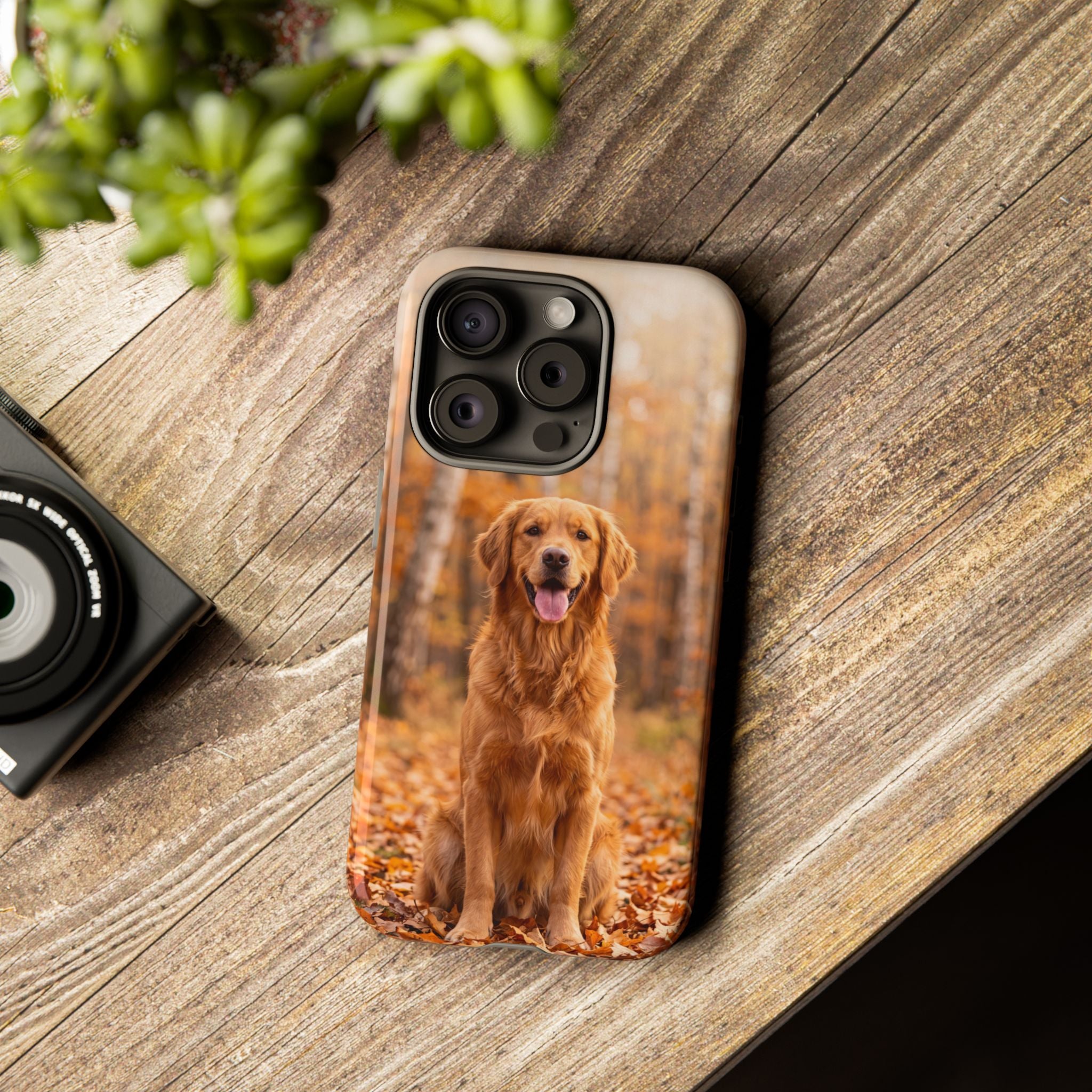 Golden Retriever Autumn Forest Phone Case | Happy Dog in Fall Foliage | Samsung & iPhone