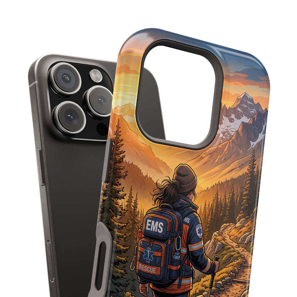Paramedic/EMT Mountain Phone Case — Magnetic Wireless Charging Cover