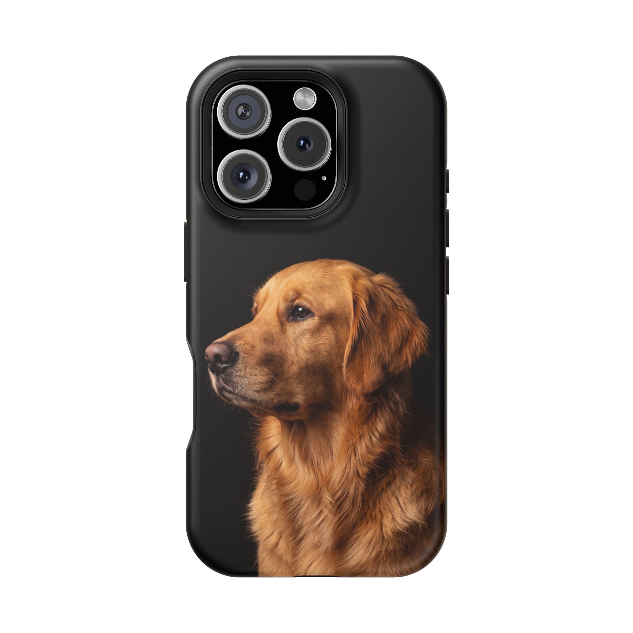 Golden Retriever Portrait Phone Case — Impact-Resistant Wireless Charging Cover