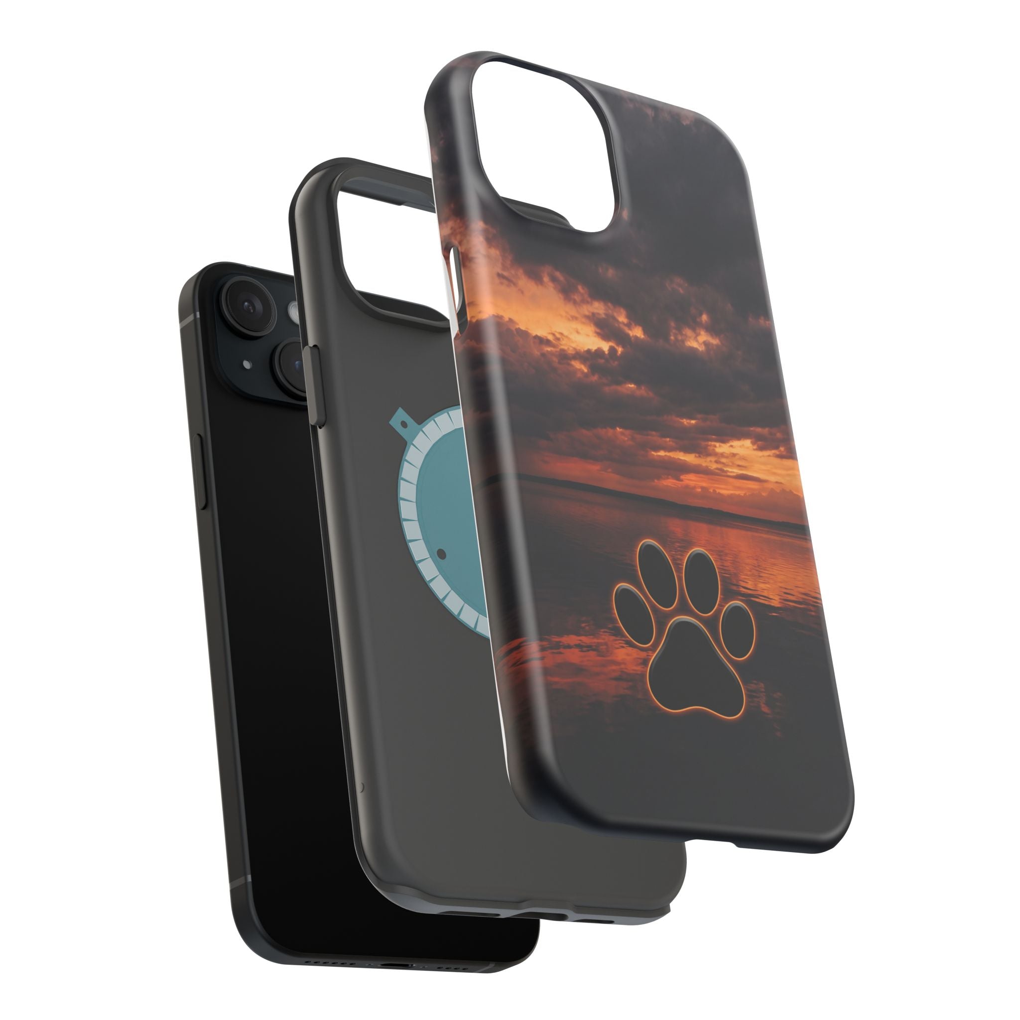 Paw Sunset Magnetic Impact-Resistant Phone Case for iPhone and Samsung Galaxy series