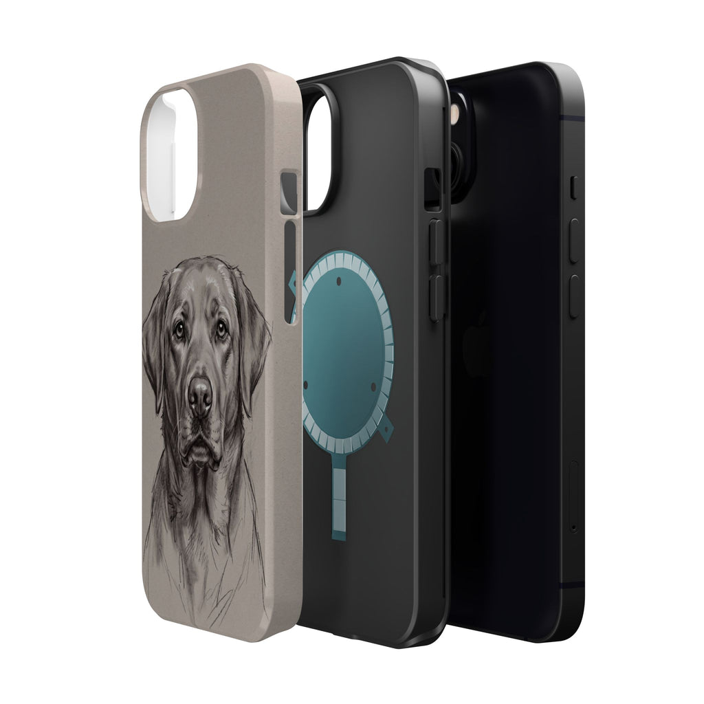 Charcoal Sketch Labrador Phone Case — Tough Magnetic Case with Wireless Charging