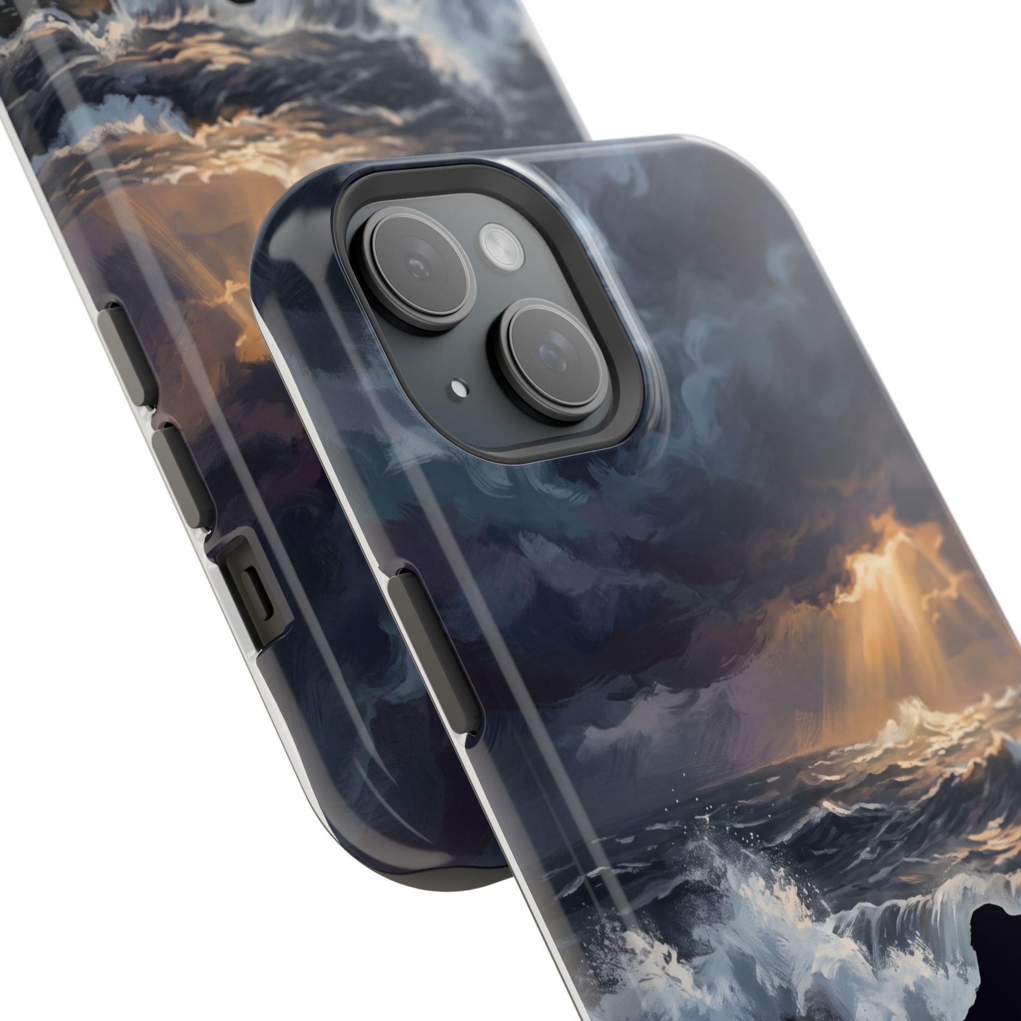 Personalized Golden Retriever Stormy Sea Phone Case — Wireless Charging Cover