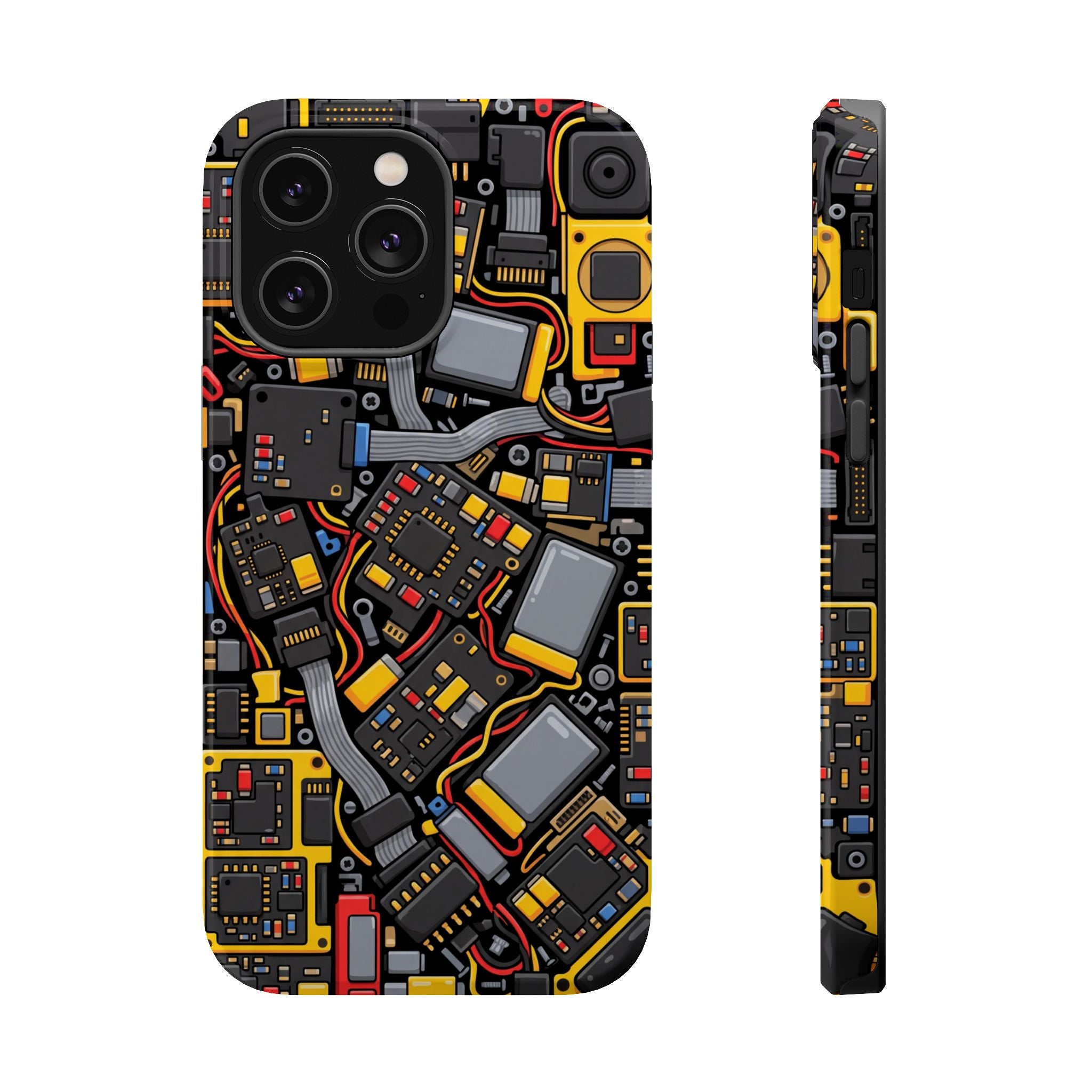 Voltage Board Phone Case — Yellow Circuit Wireless Charging Cover