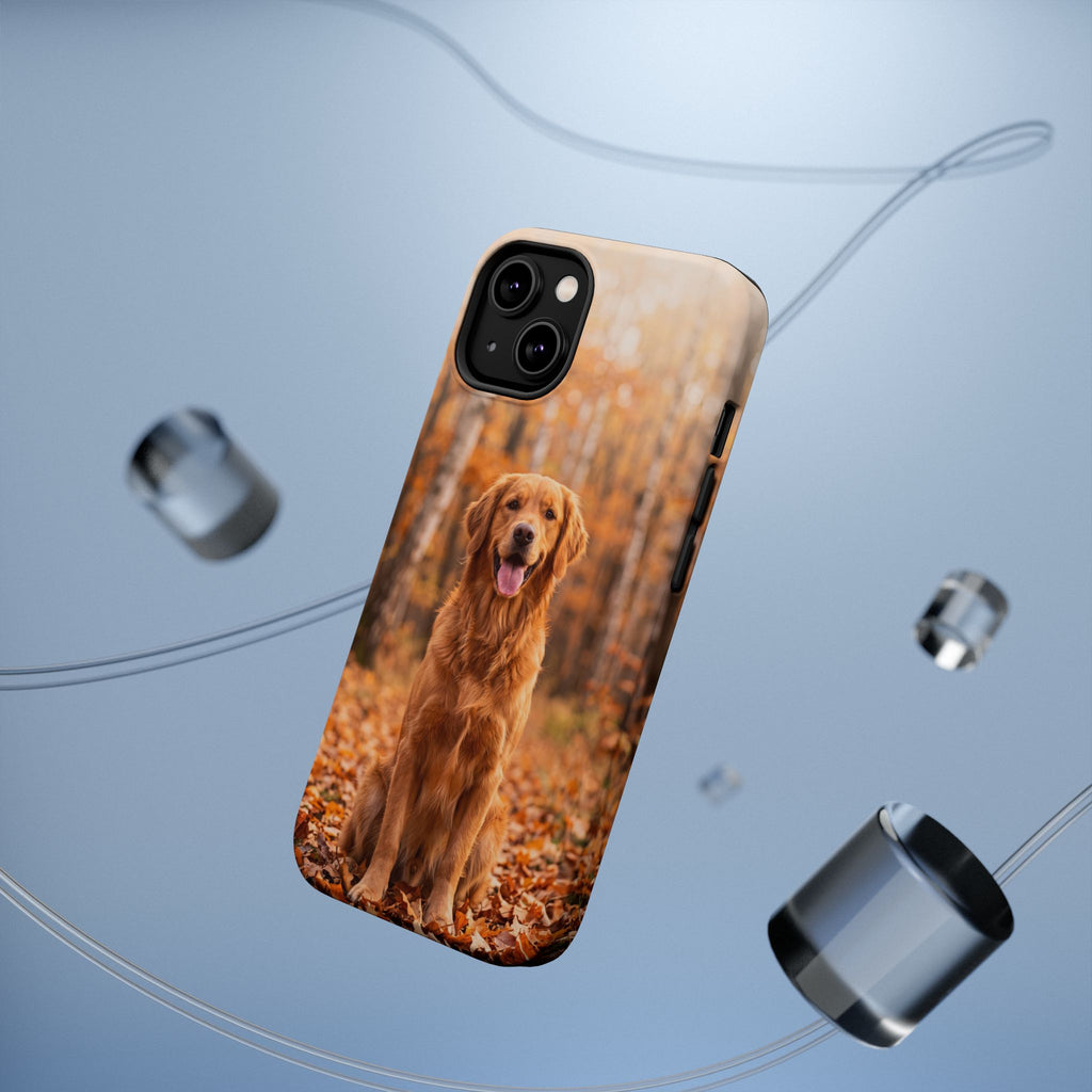 Autumn Golden Retriever Phone Case — Impact-Resistant Wireless Charging Cover